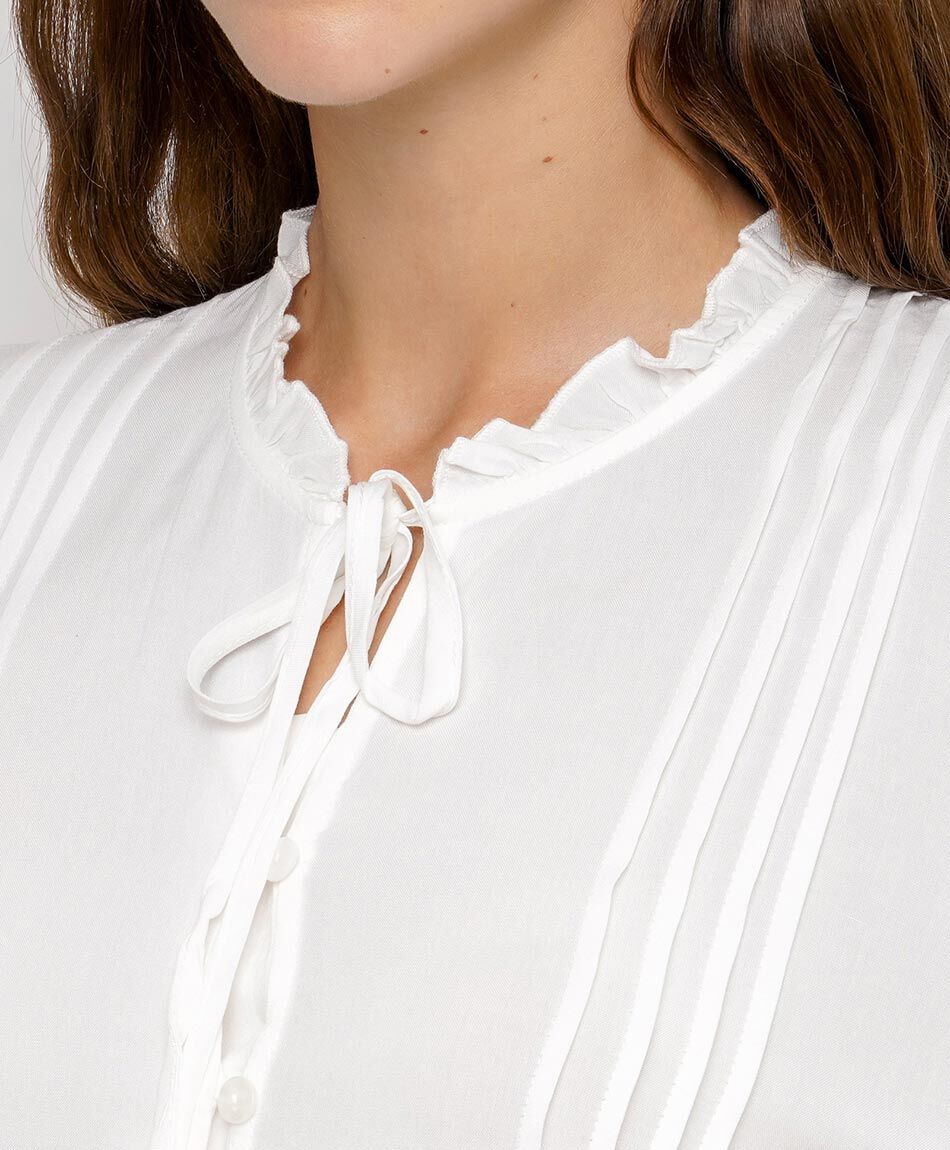 Blusa mujer soft encaje white