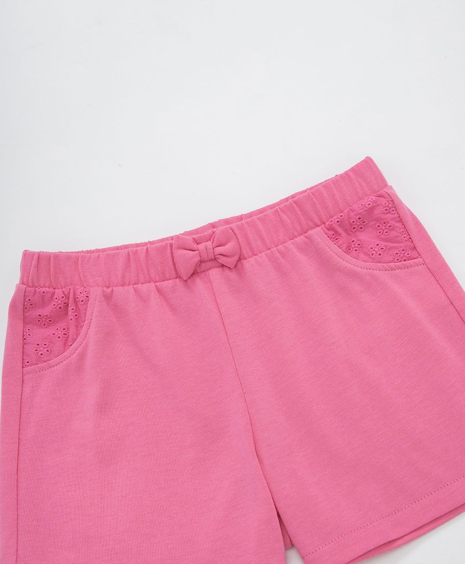 Short beb&eacute; rosado broderie