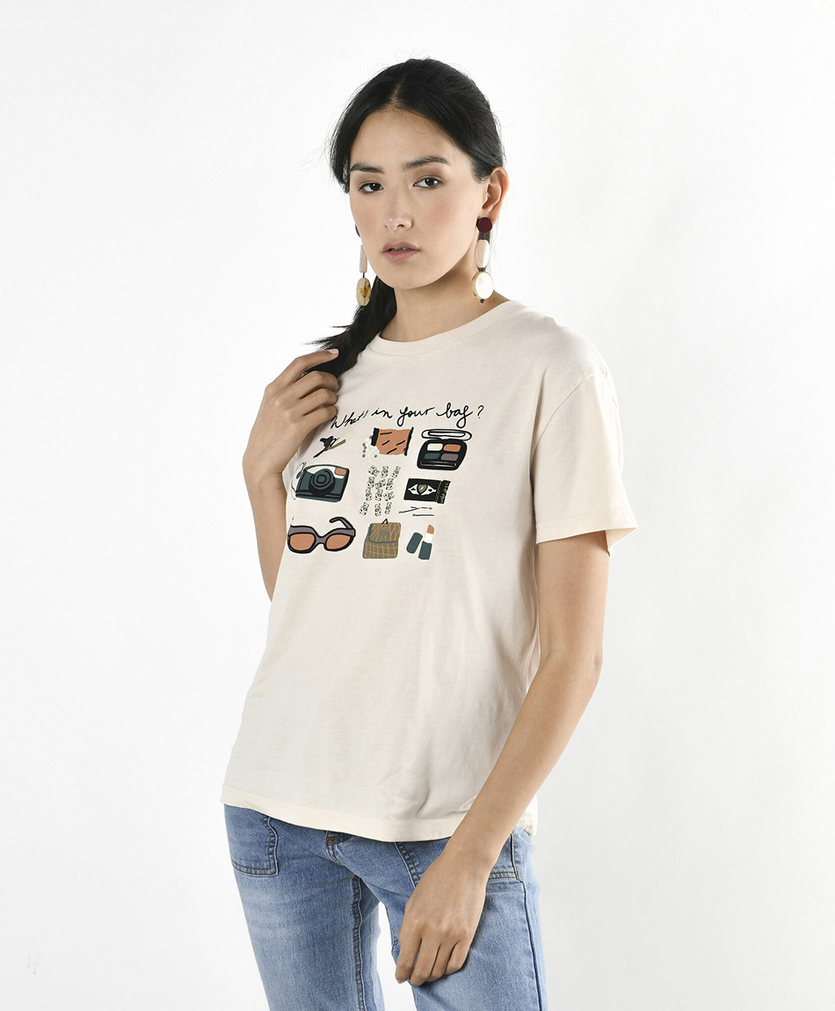 Polera mujer estampado accesorios Polera mujer estampado accesorios