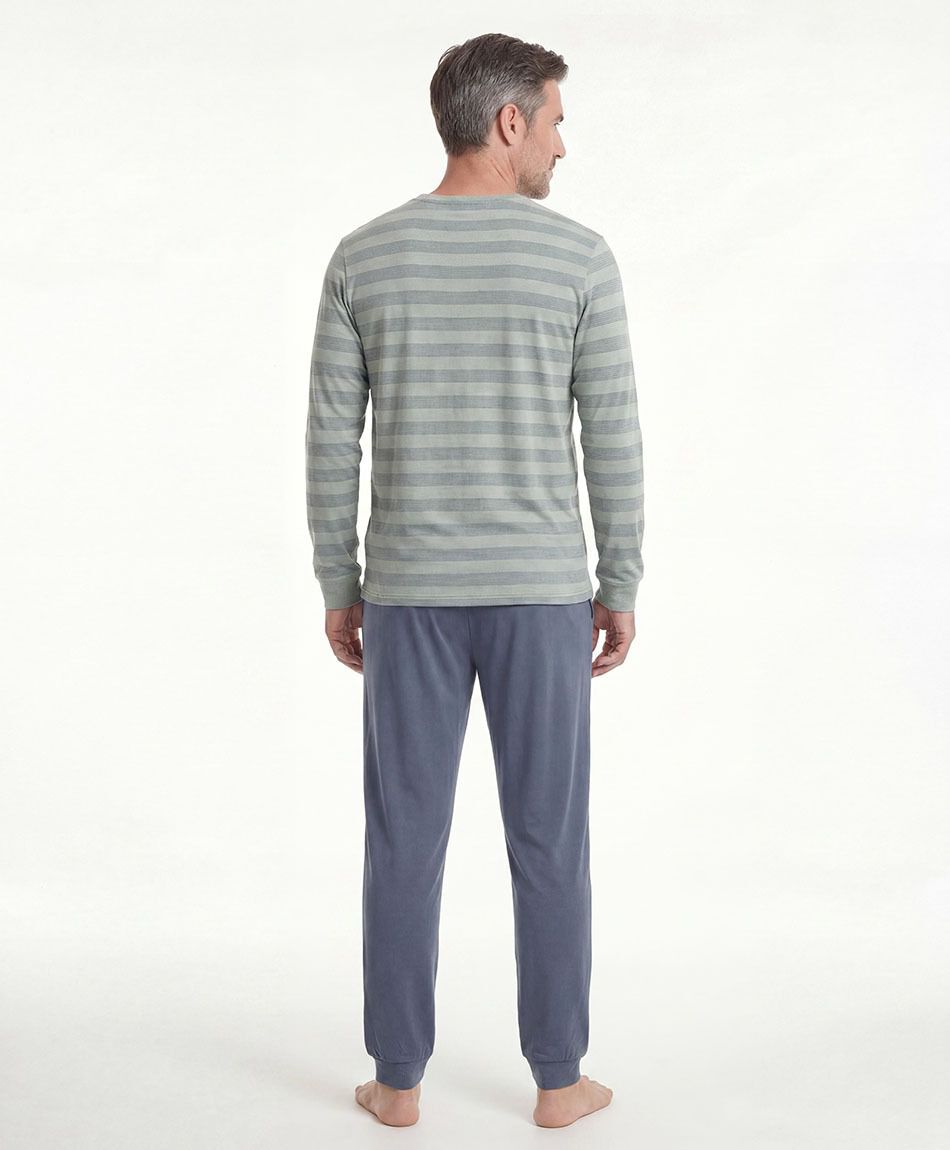 Pijama hombre l&iacute;neas bicolor