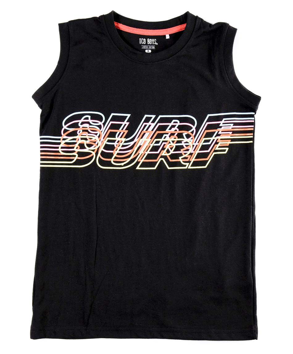 Polera sin mangas cuello redondo