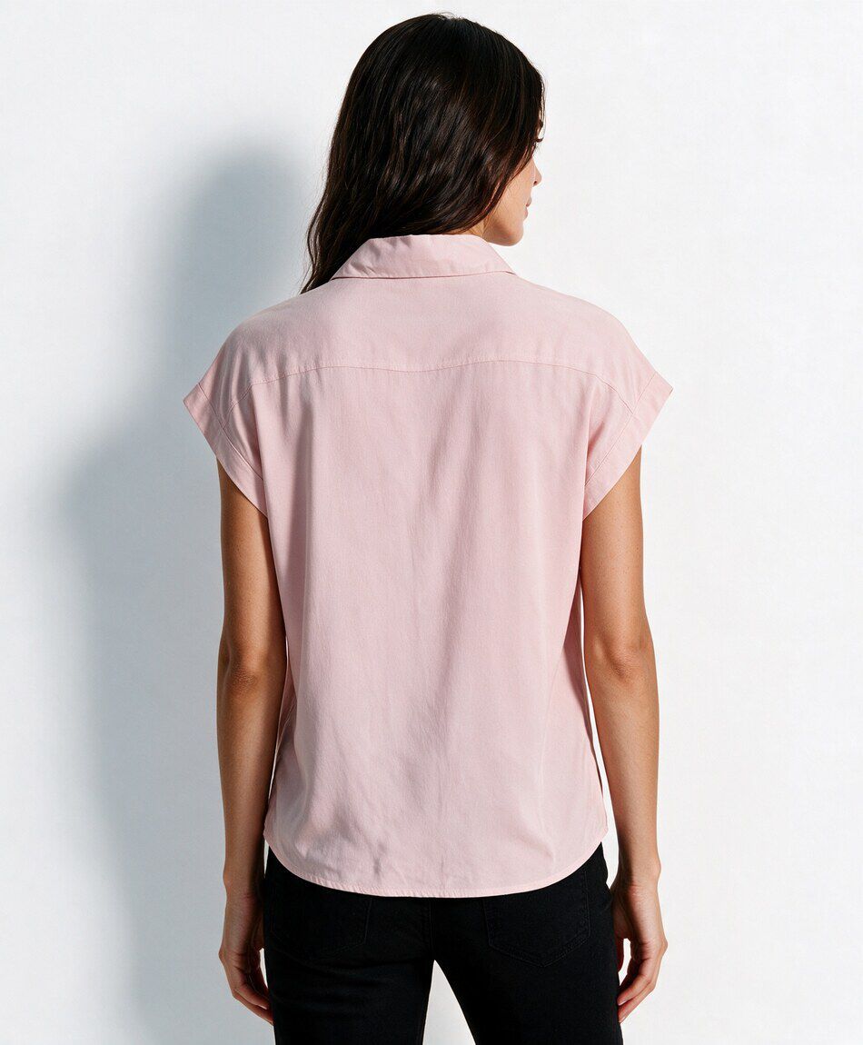 Blusa mujer camiseta detalle plisado