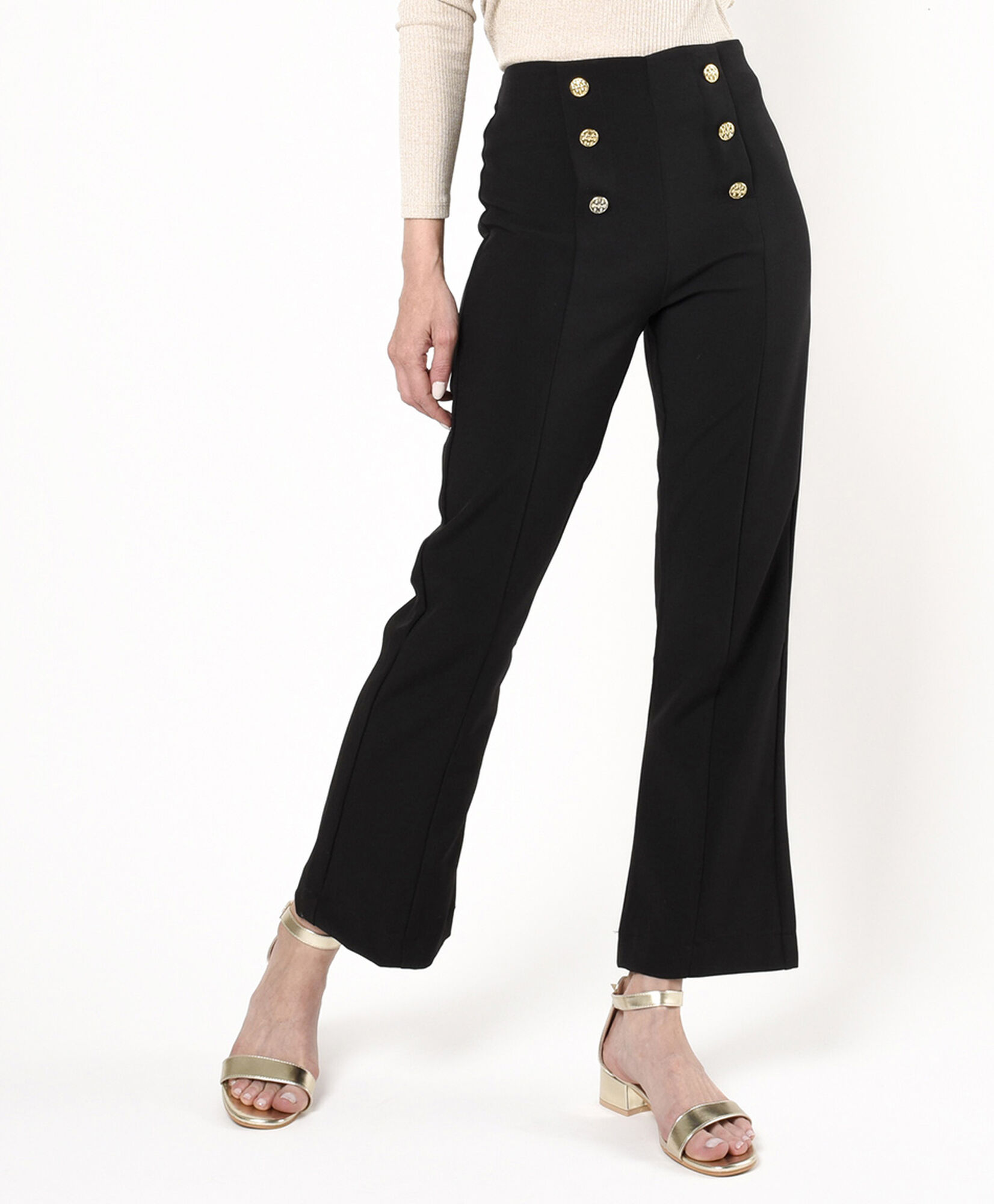 Pantalón mujer botones flare Pantalón mujer botones flare