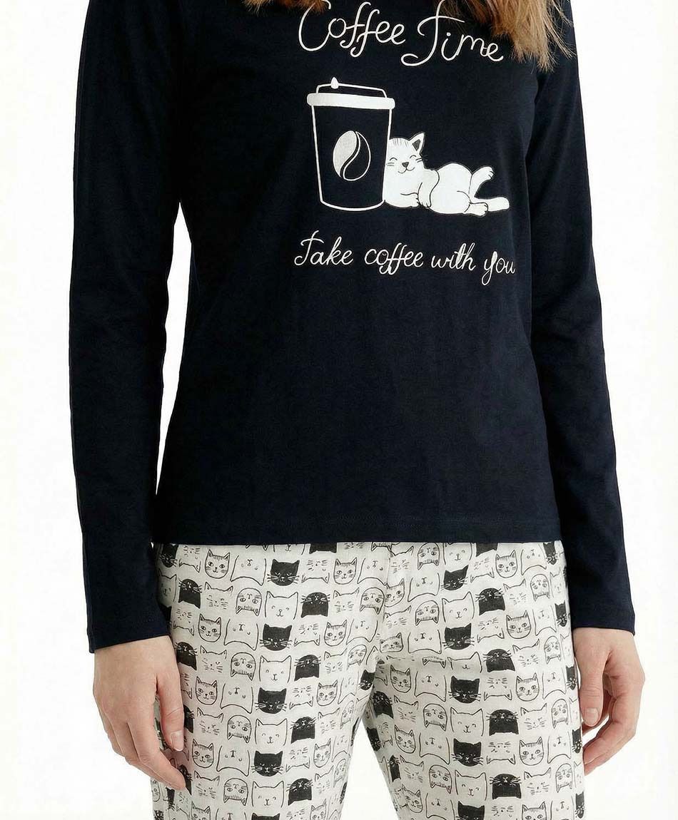 Pijama mujer coffee time
