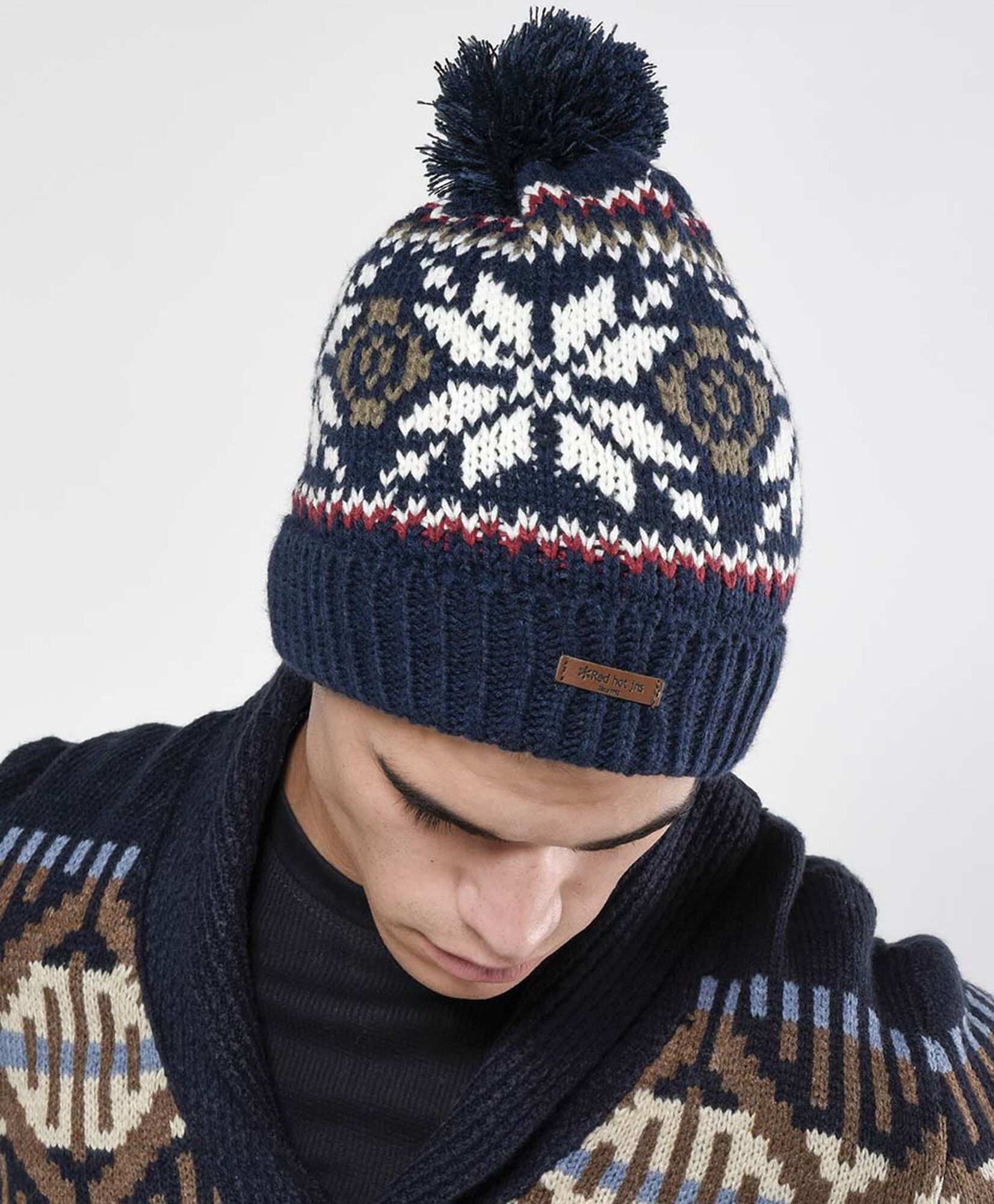 Gorro hombre nórdico pompón Gorro hombre nórdico pompón