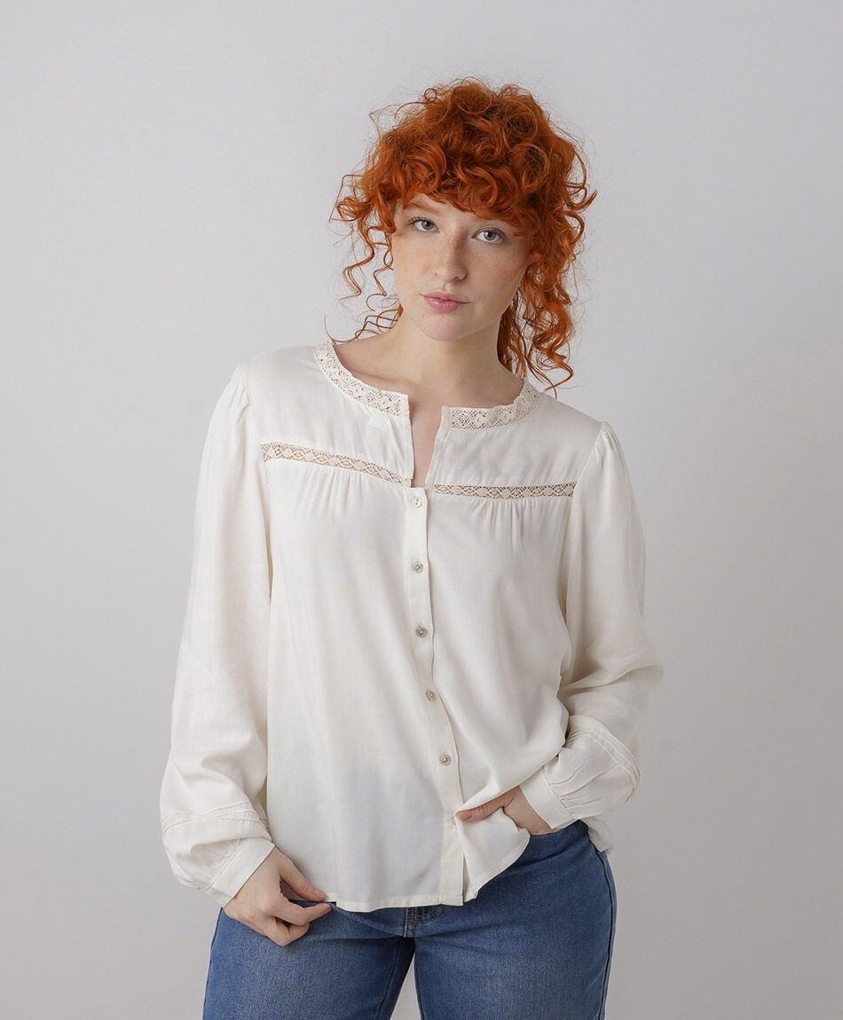 Blusa mujer detalle encajes