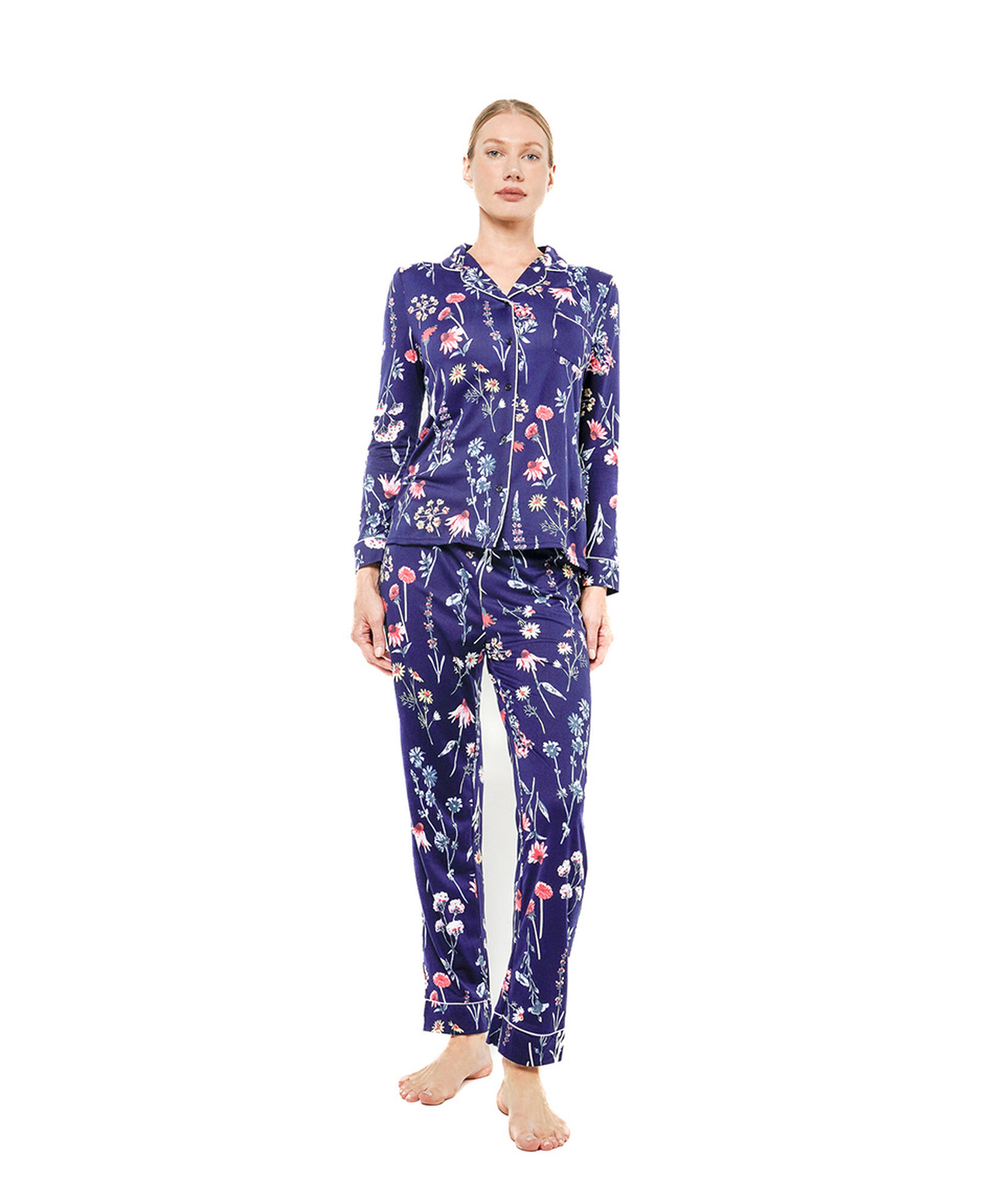 Pijama mujer floreado camisero Pijama mujer floreado camisero