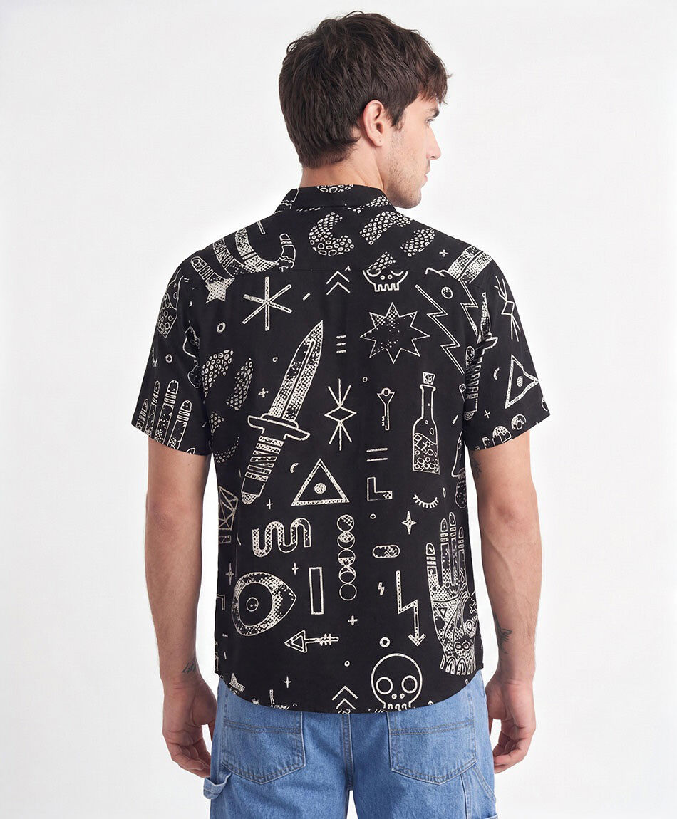 Camisa hombre dibujos viscosa