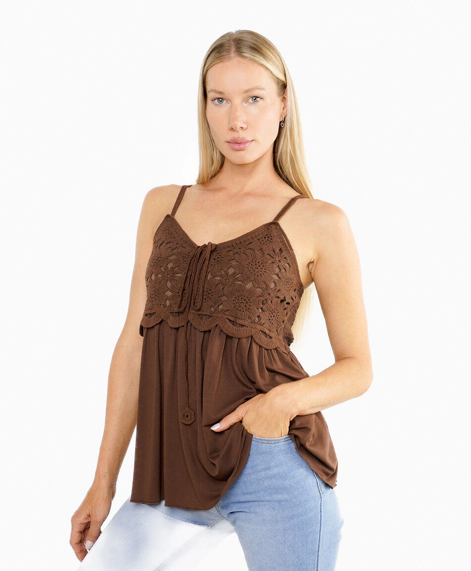 Blusa mujer crochet superior