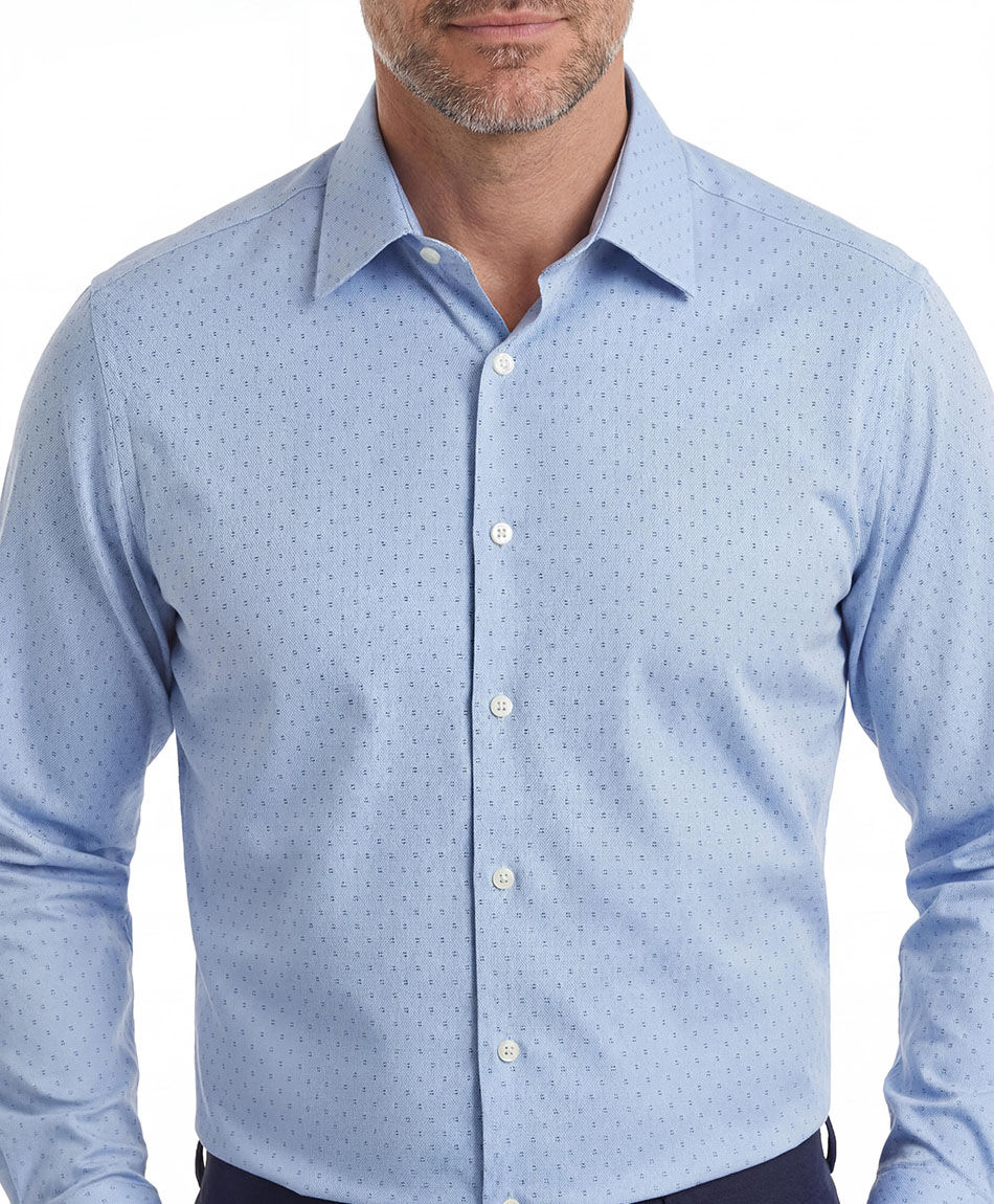 Camisa hombre print celeste