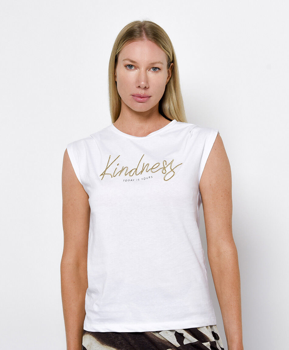 Polera mujer bordado golden