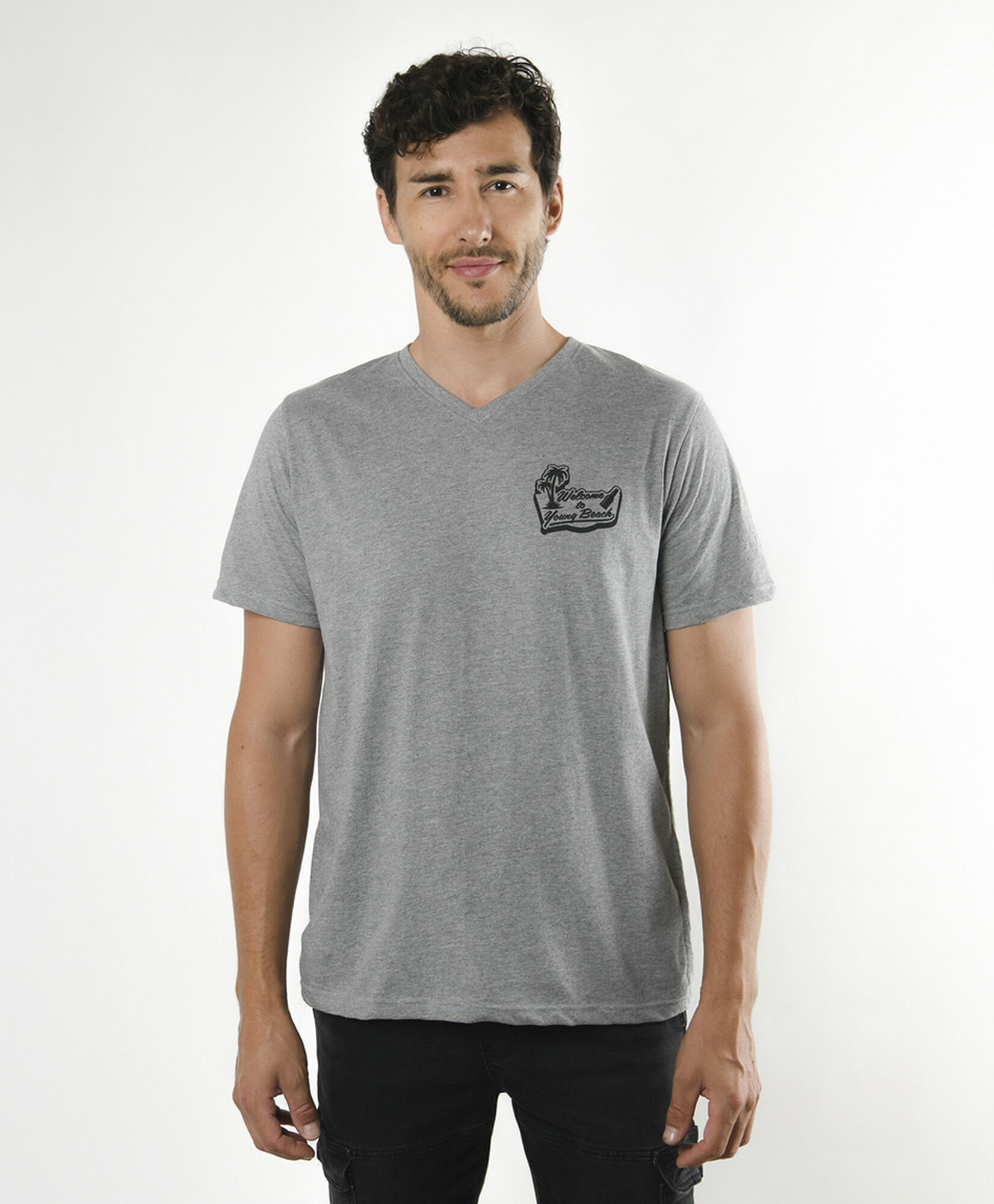 Polera hombre doble estampado young beach Polera hombre doble estampado young beach
