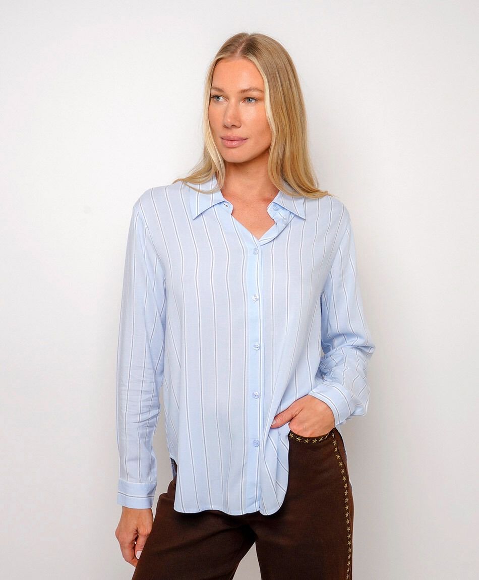 Blusa mujer camisera listada