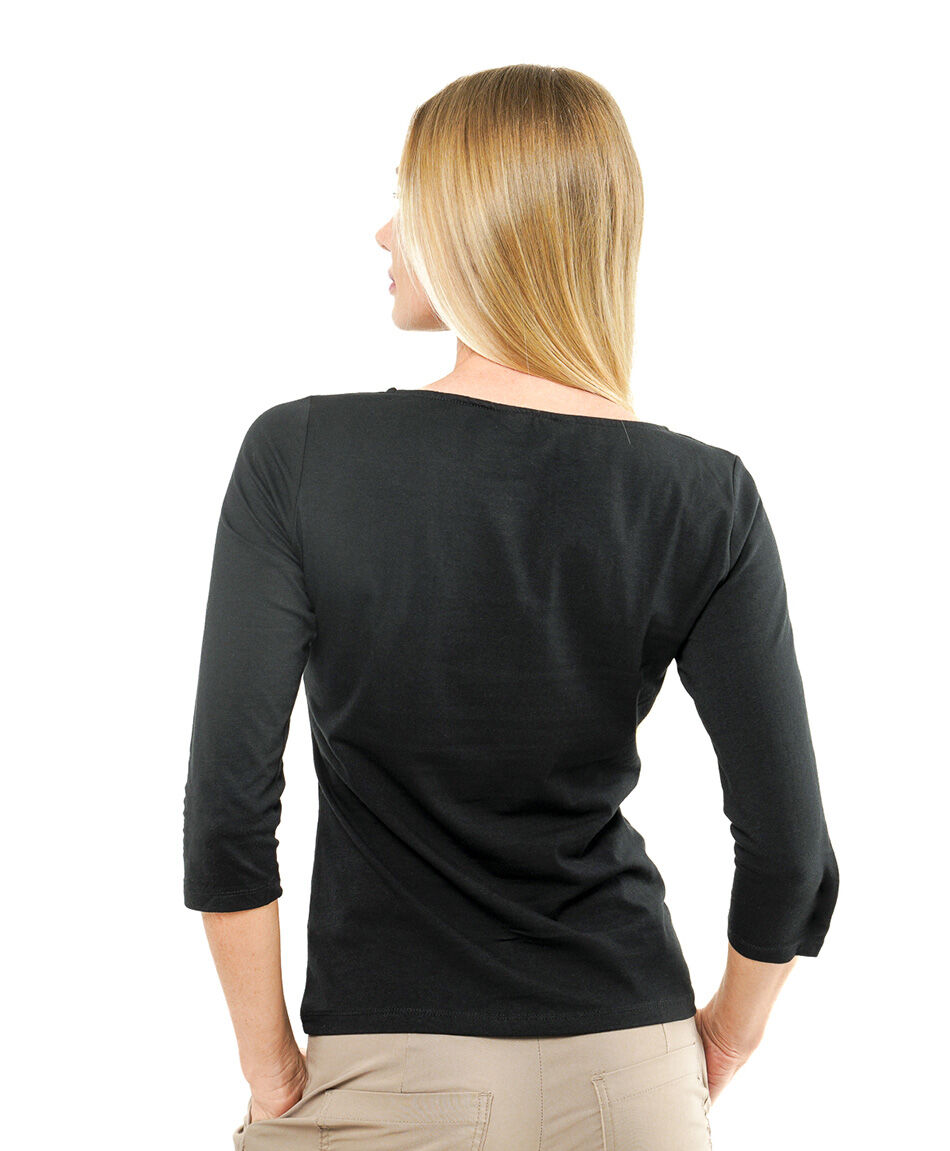 Polera mujer botones en mangas