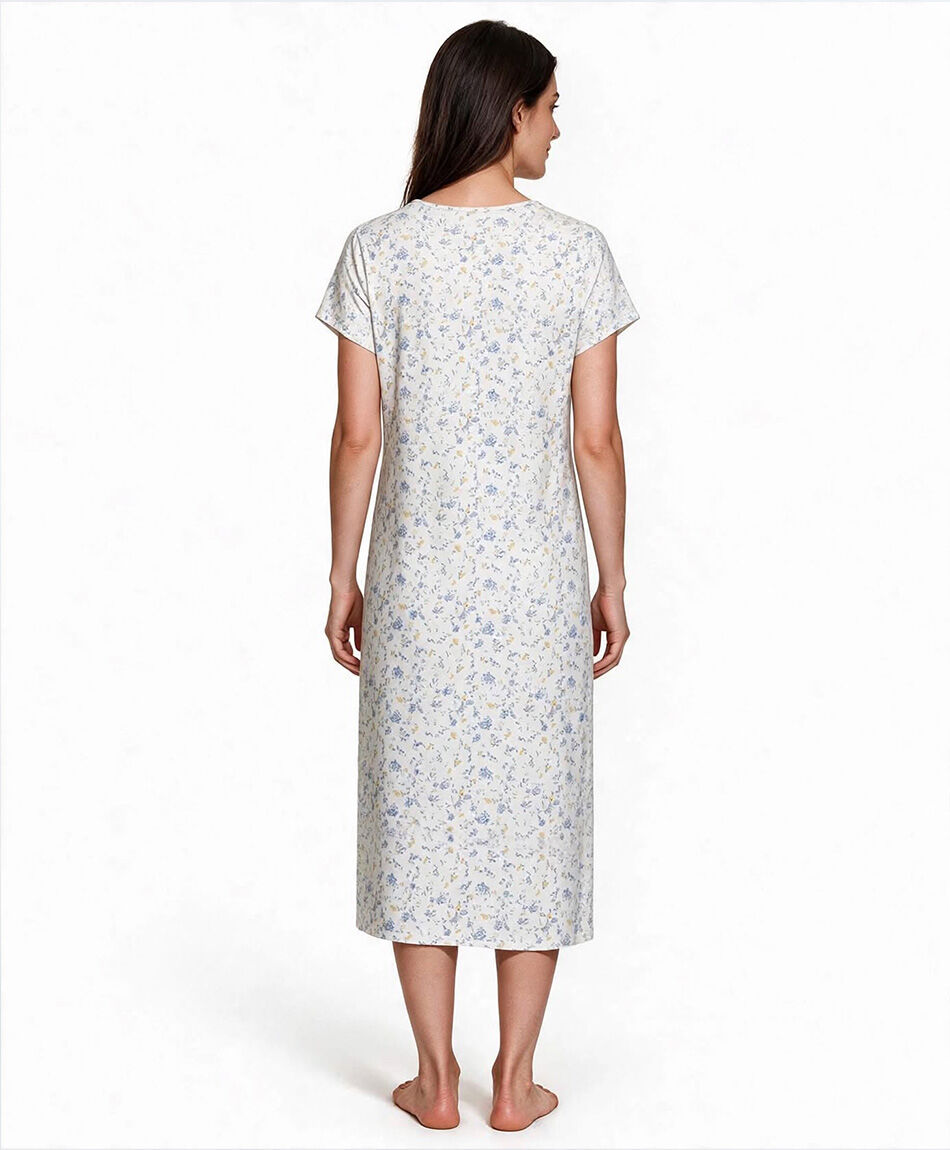 Camisa de dormir mujer floreada azul