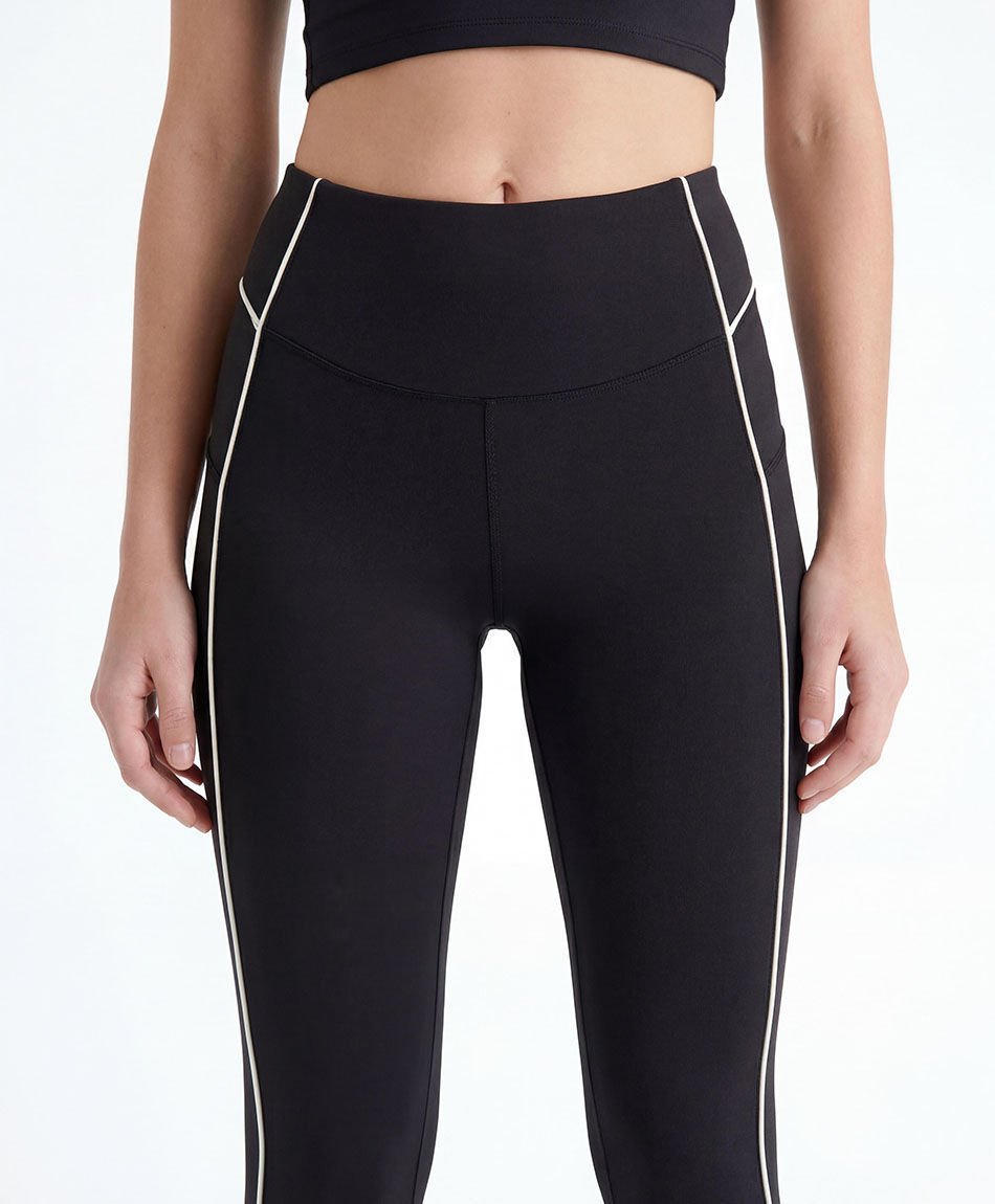 Calza deportiva mujer piping black