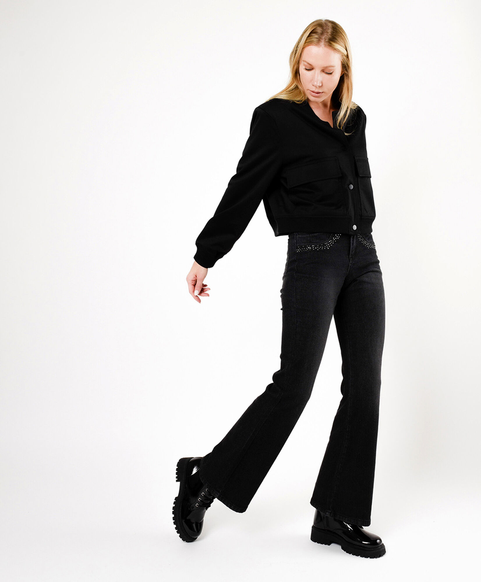 Jeans mujer brillos flare Jeans mujer brillos flare