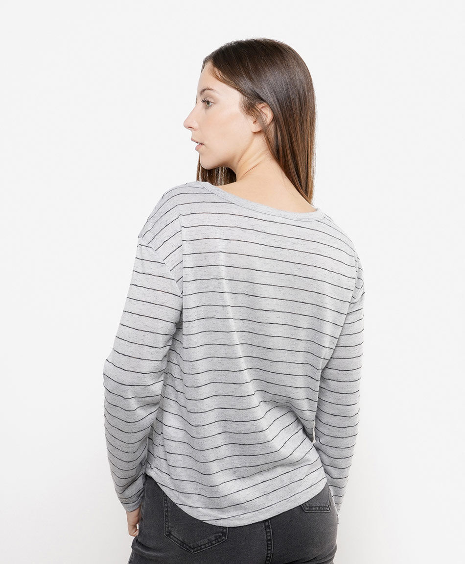 Polera mujer l&iacute;neas melange