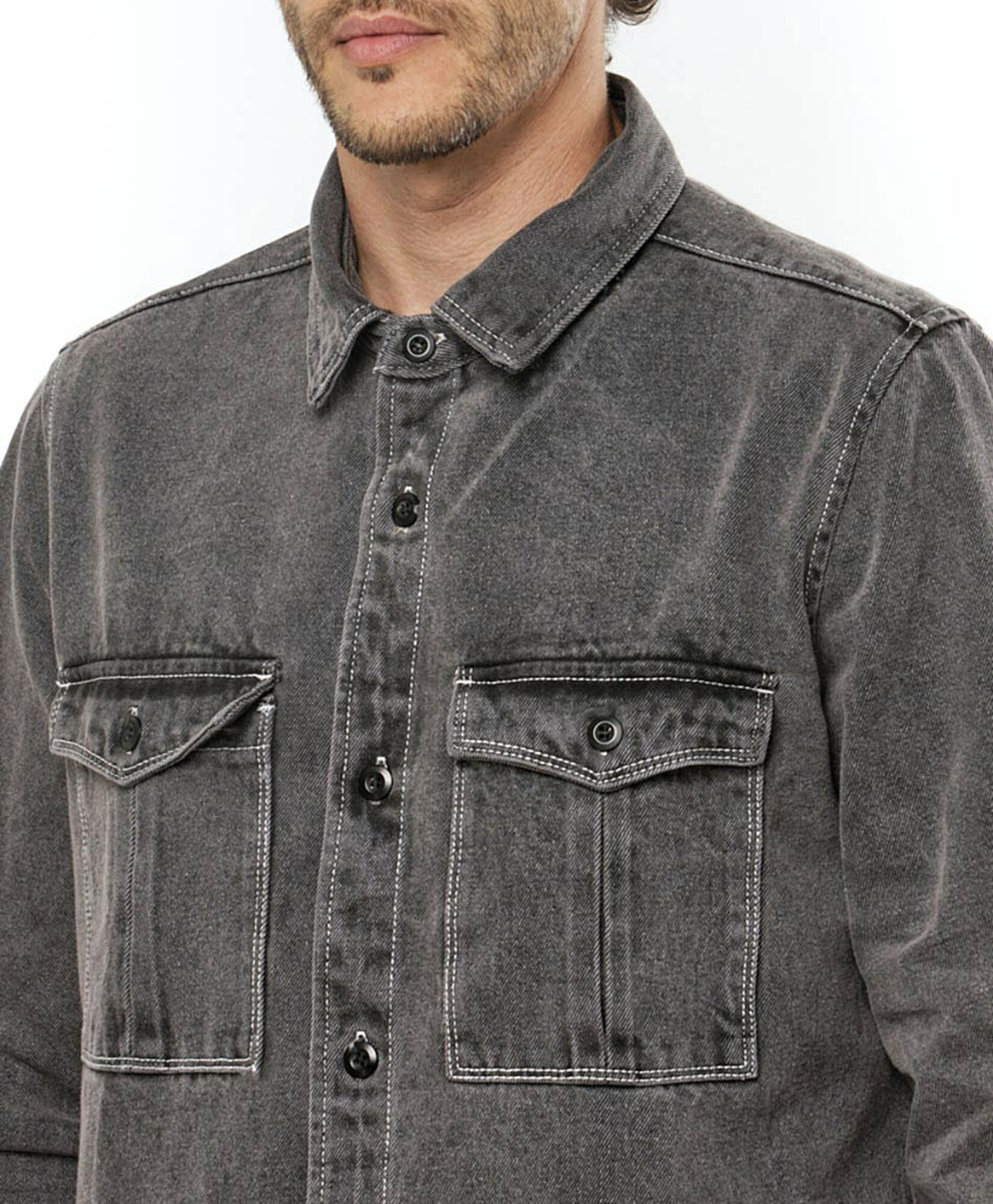 Chaqueta hombre denim gris Chaqueta hombre denim gris