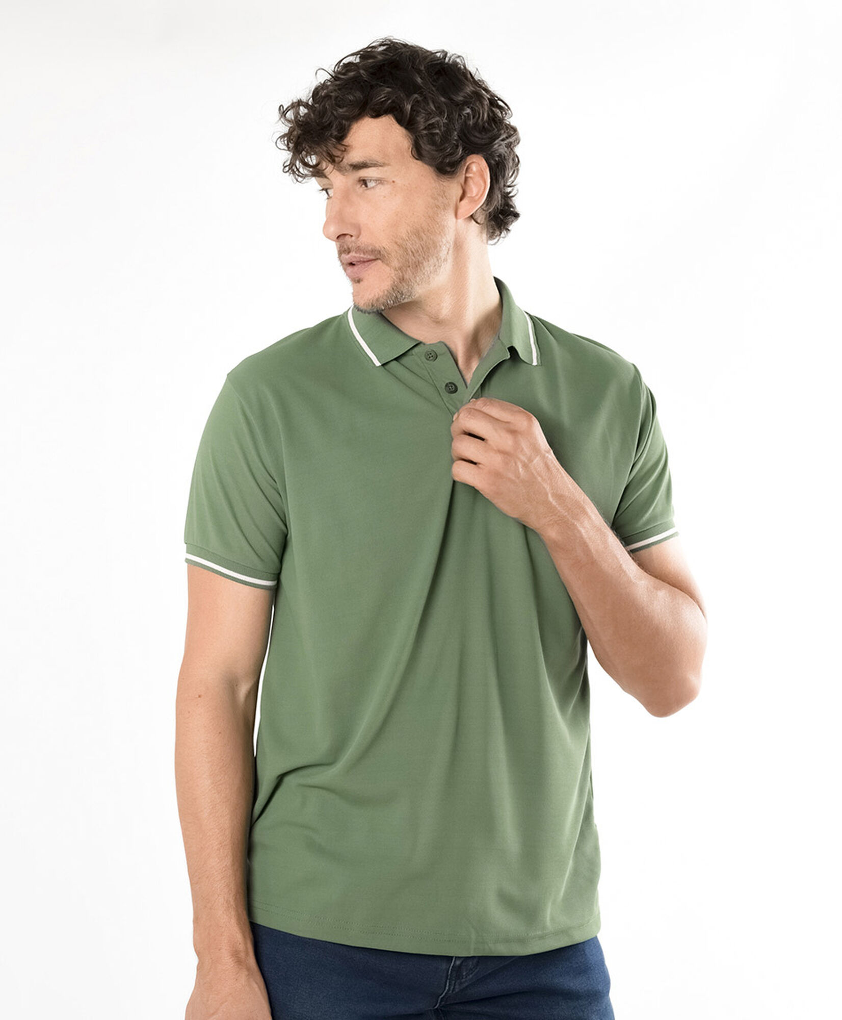 Polera hombre dry fit cuello piqué Polera hombre dry fit cuello piqué