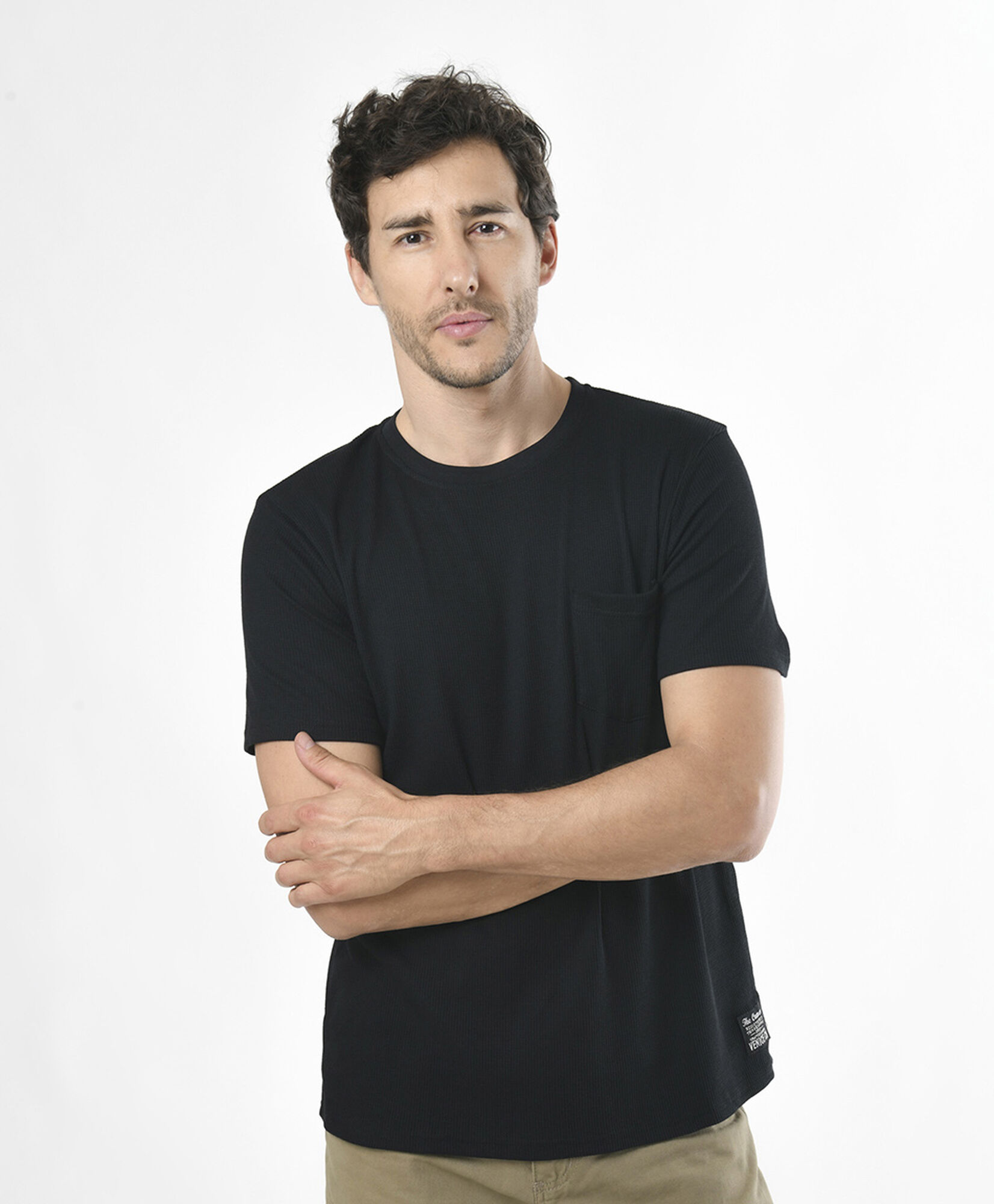 Polera hombre texturizada bolsillo Polera hombre texturizada bolsillo