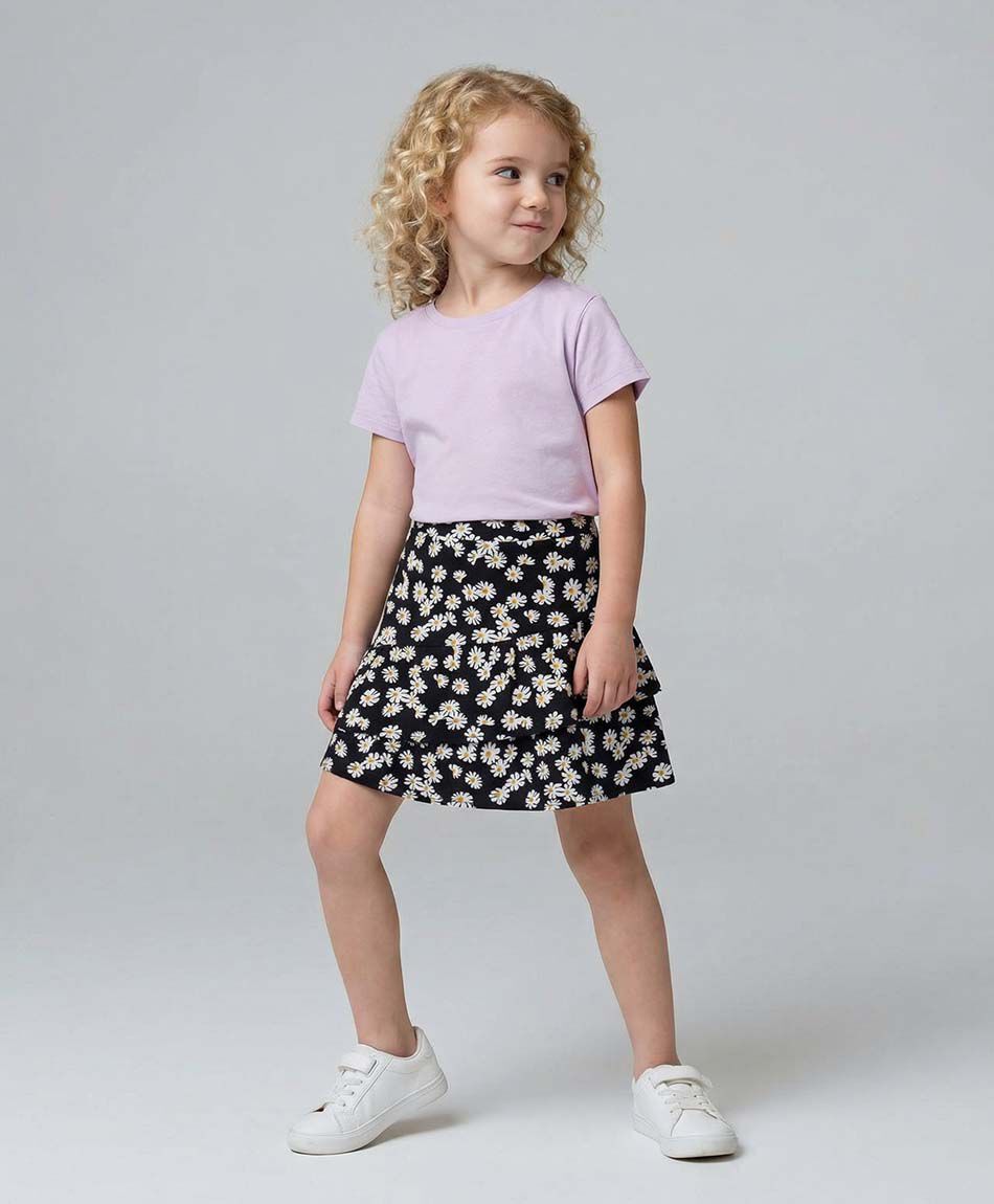 Falda ni&ntilde;a pisos floreada