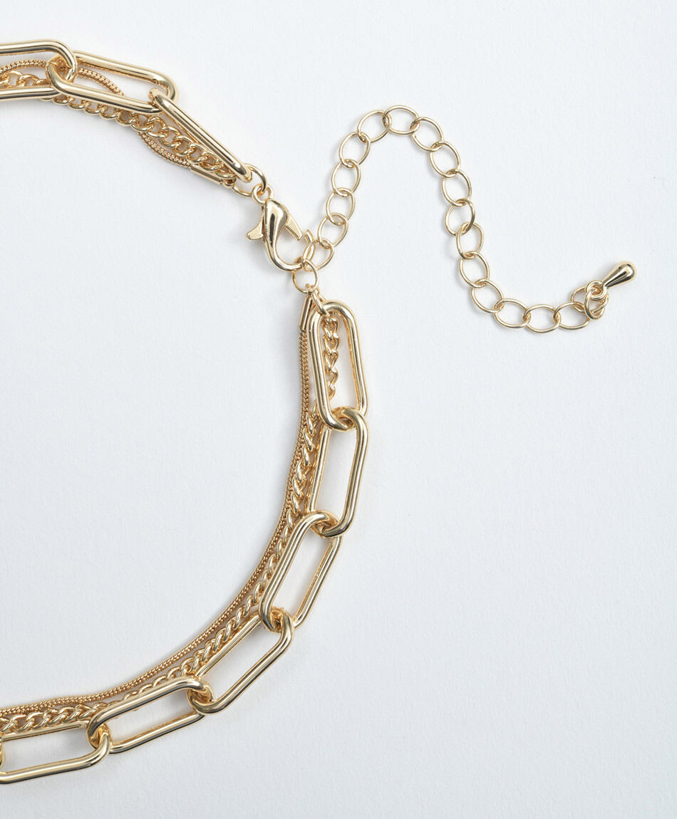 Collar mujer dorado triple 1 pieza