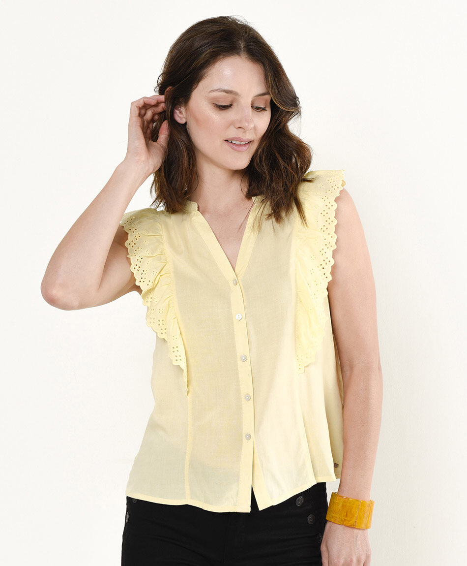 Blusa mujer encaje mangas
