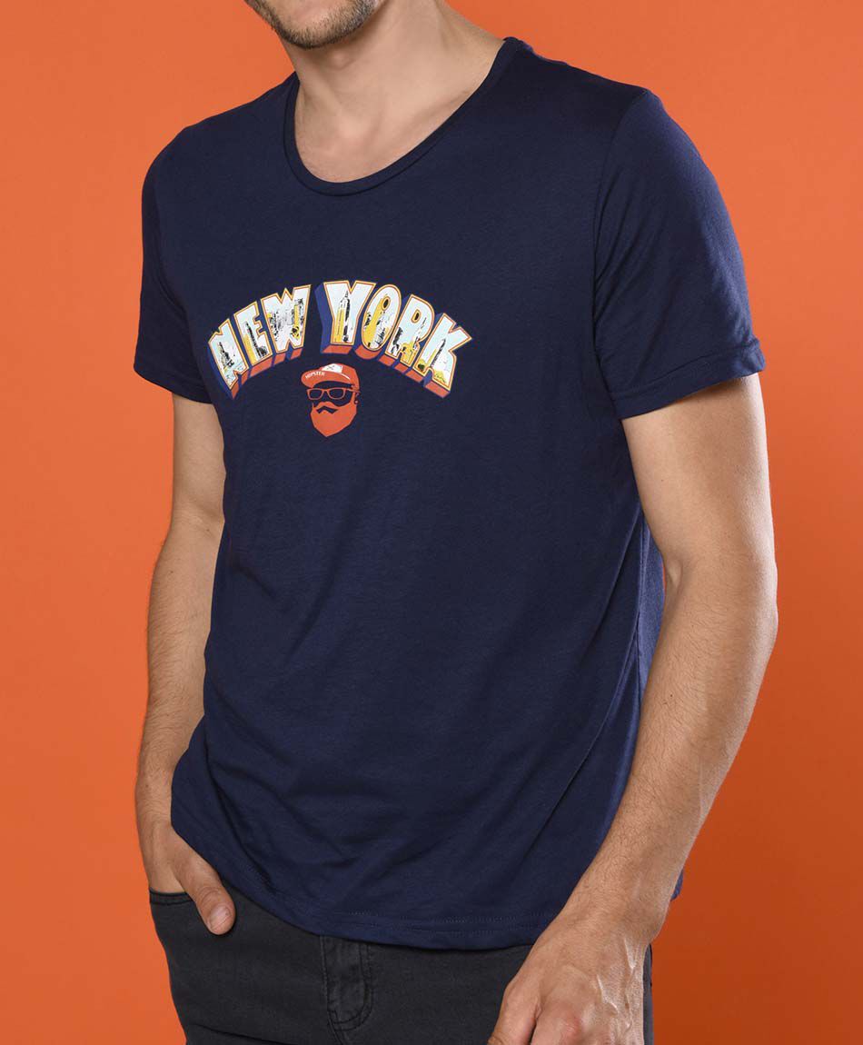 Polera manga corta cuello redondo