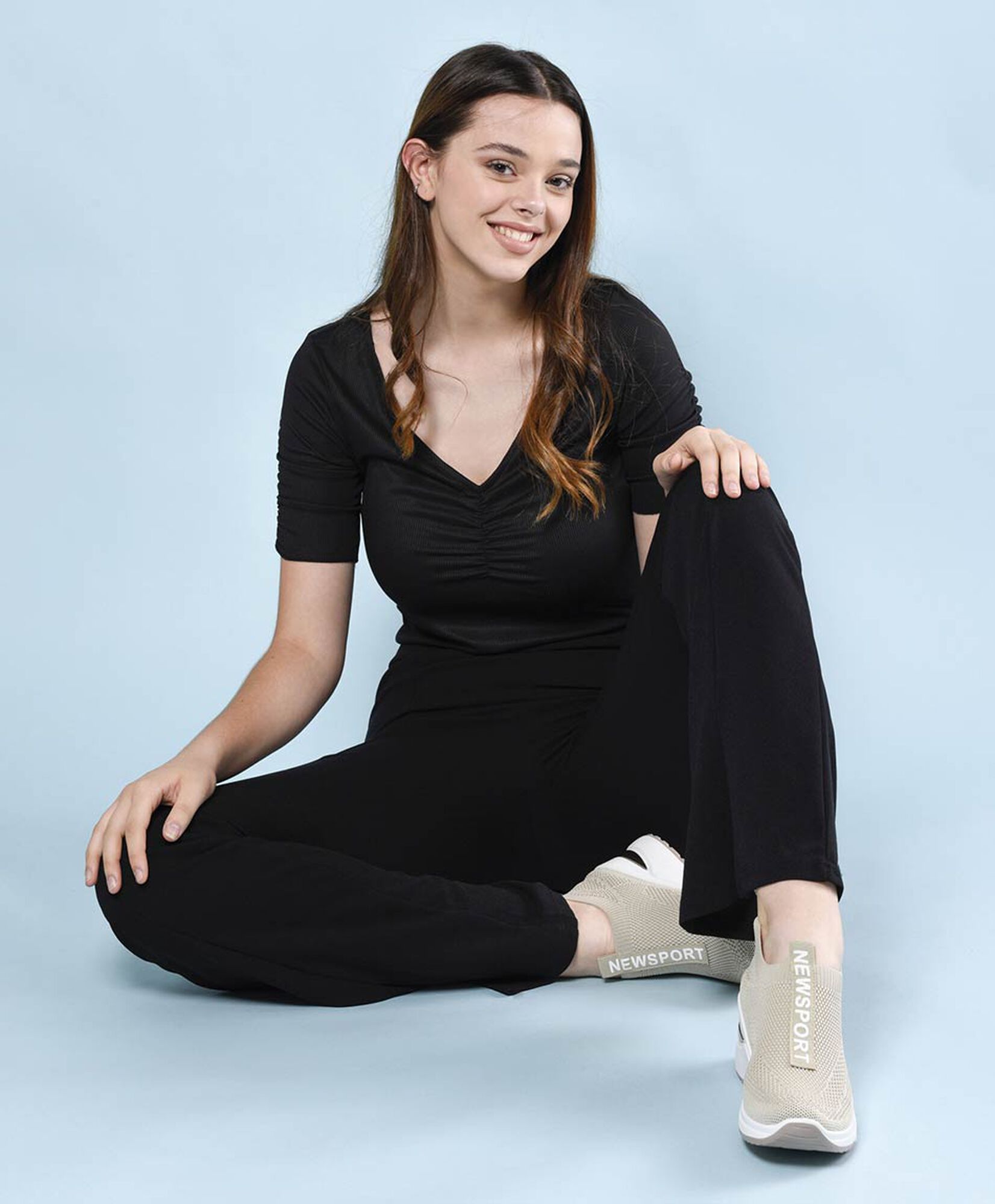 Zapatilla mujer tela elasticada plataforma Zapatilla mujer tela elasticada plataforma