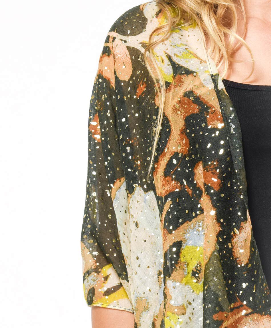 Pareo mujer flores brillos