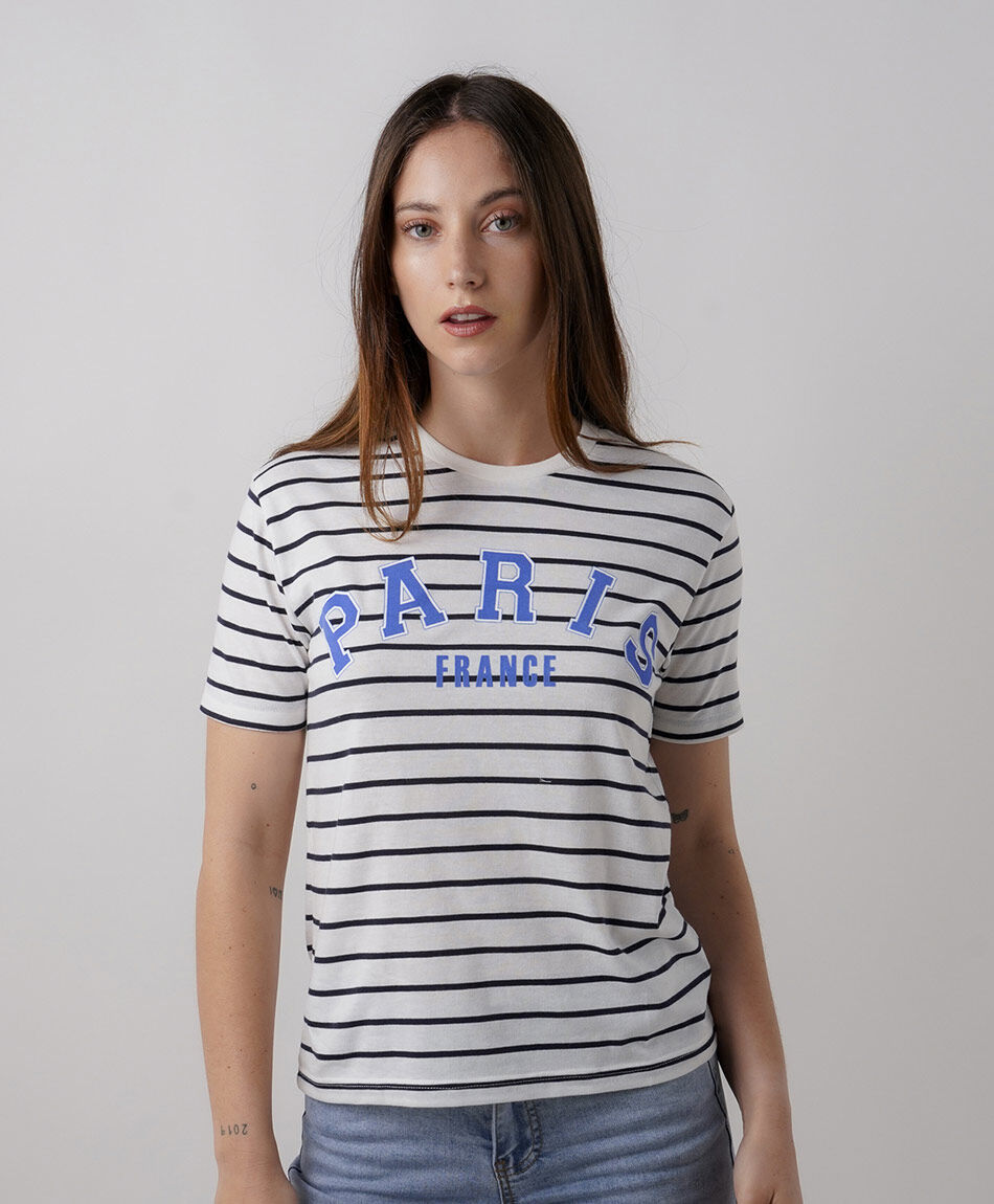 Polera mujer rayas paris
