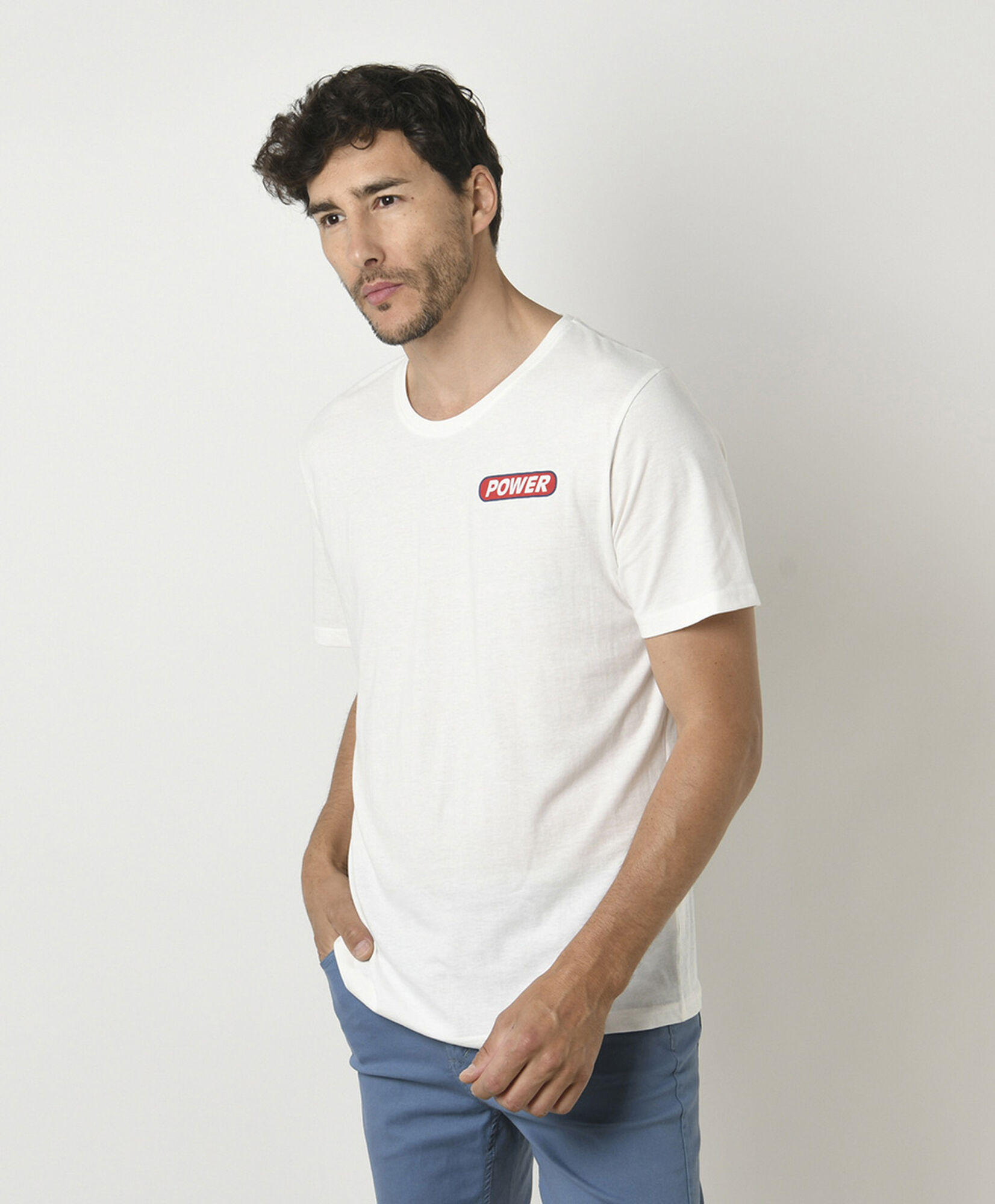 Polera hombre doble estampado power Polera hombre doble estampado power
