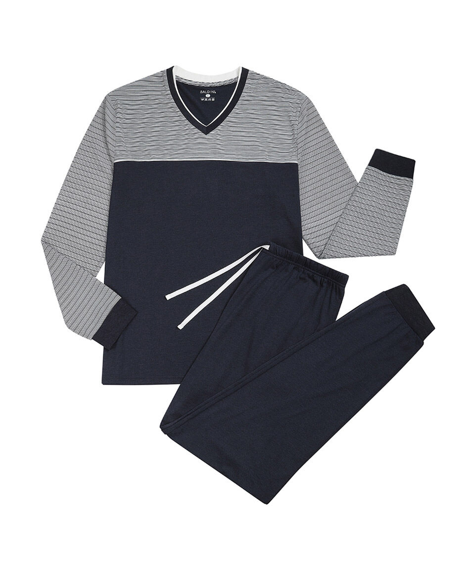 Pijama hombre cuello v descanso suave