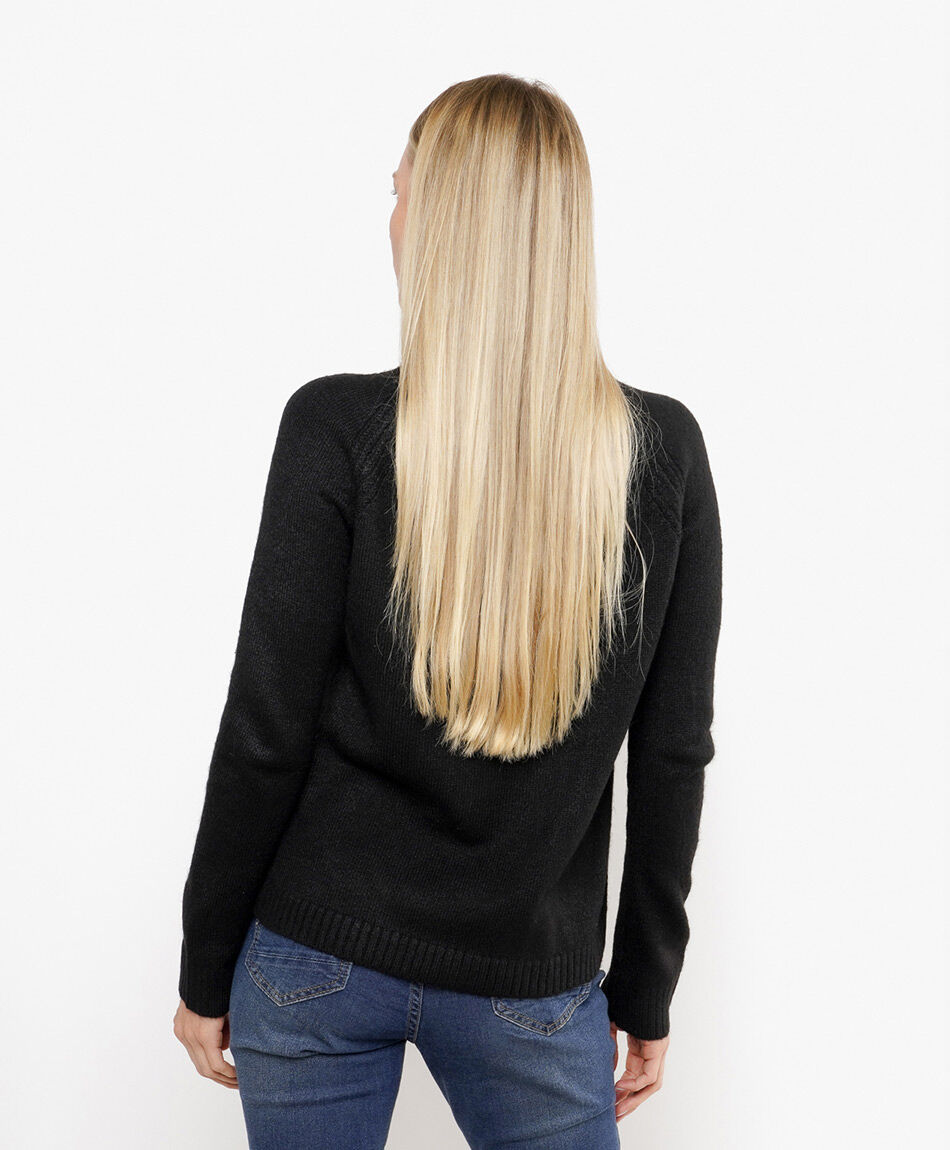 Sweater mujer cuello alto negro