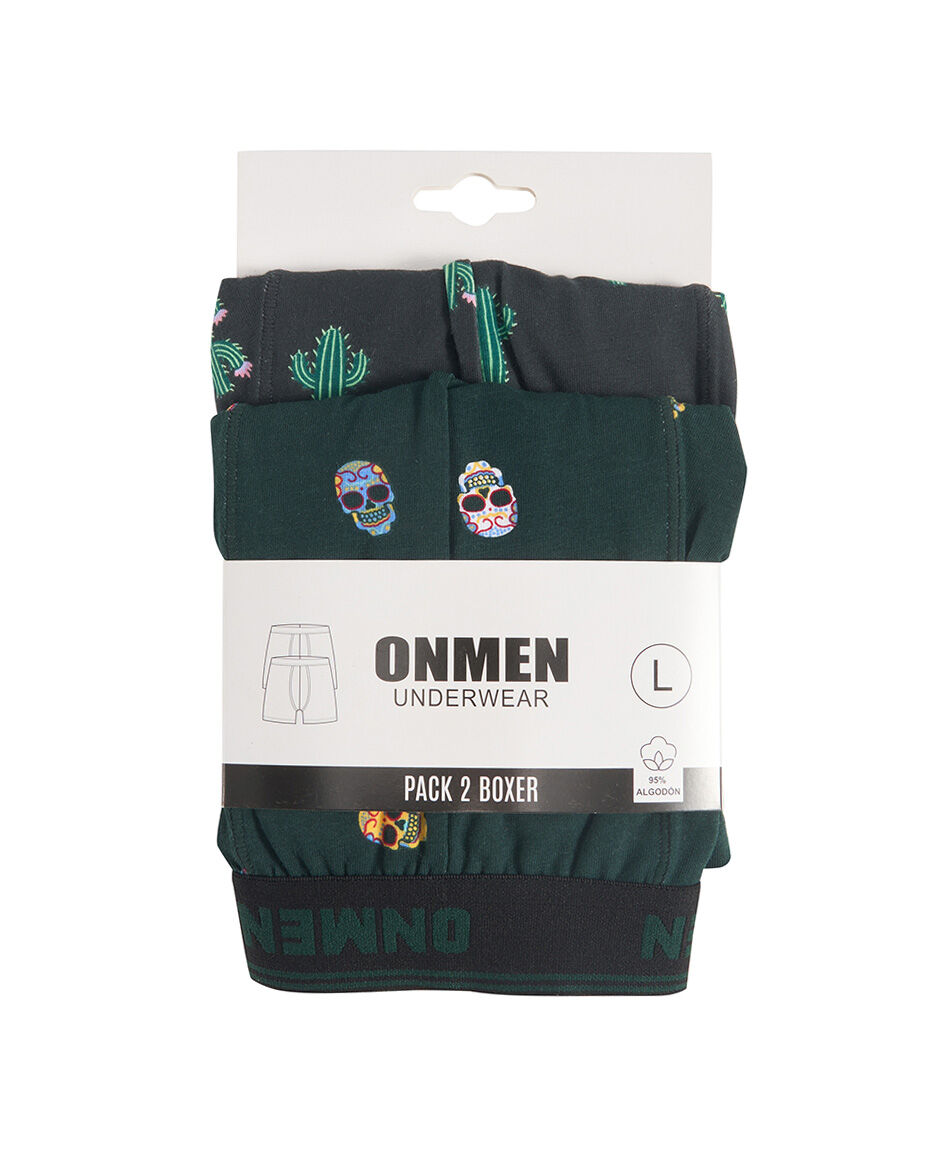 Pack 2 boxer hombre calaveras cactus