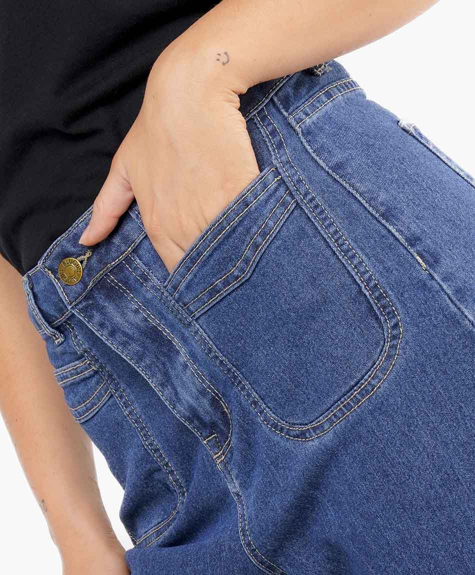 Jeans mujer bolsillos flare