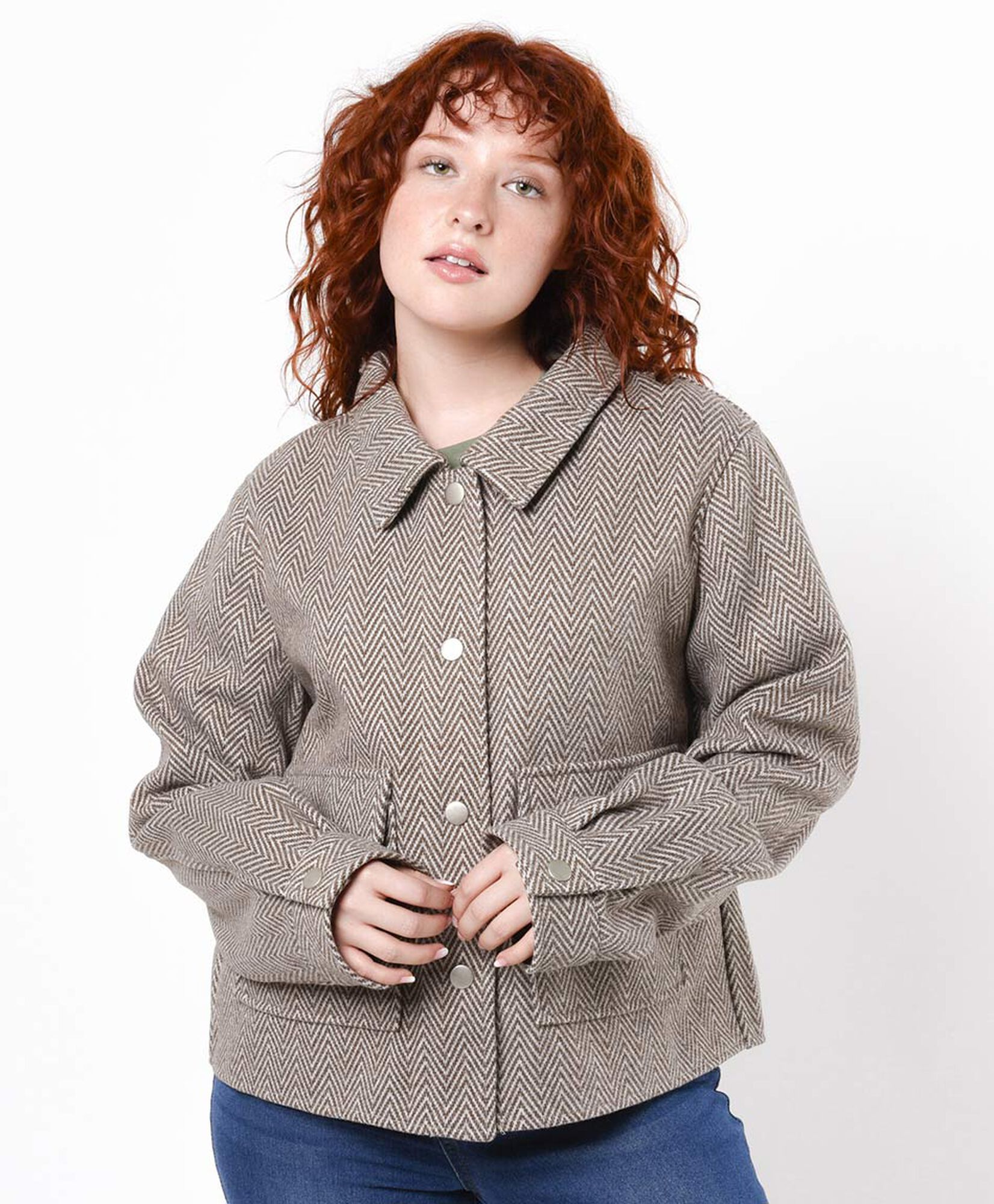 Chaqueta mujer zigzag bolsillos Chaqueta mujer zigzag bolsillos