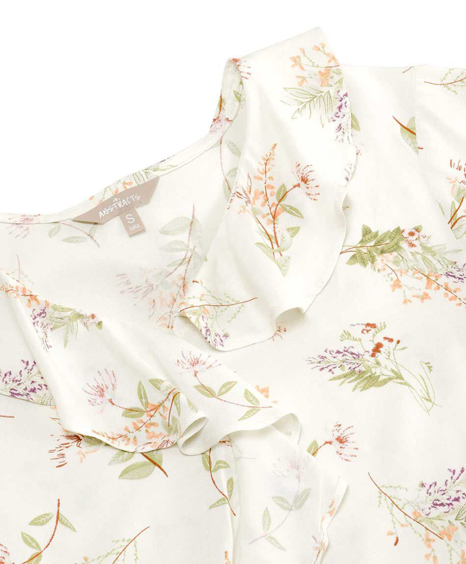 Blusa mujer flores con vuelos
