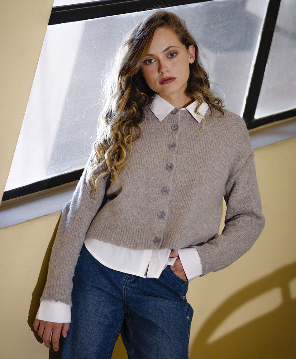 Cardigan mujer crop