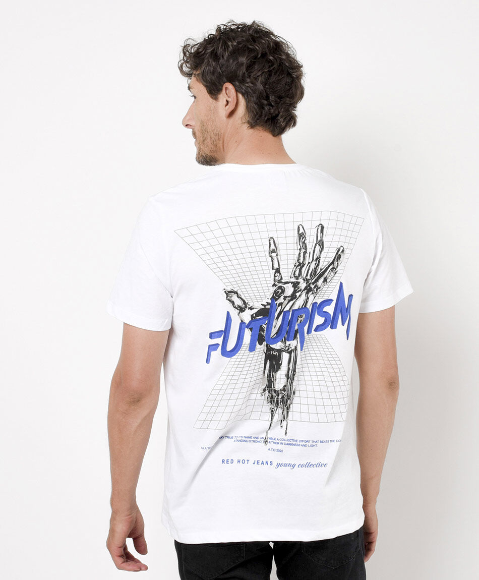 Polera hombre doble estampado futuro