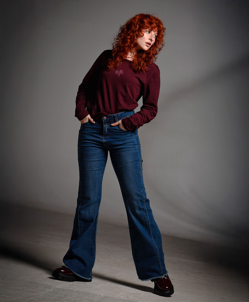 Jeans mujer flare azul