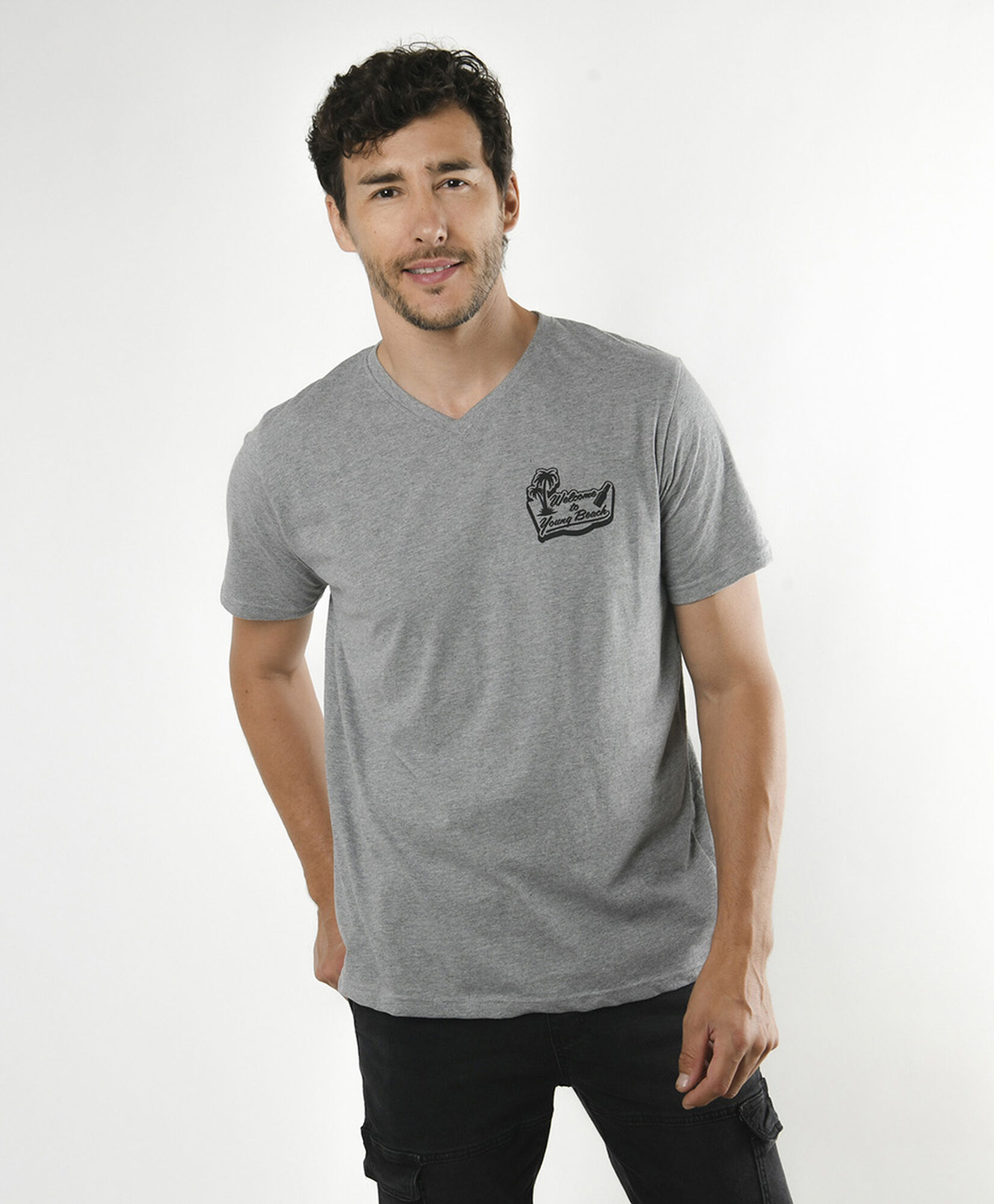 Polera hombre doble estampado young beach Polera hombre doble estampado young beach