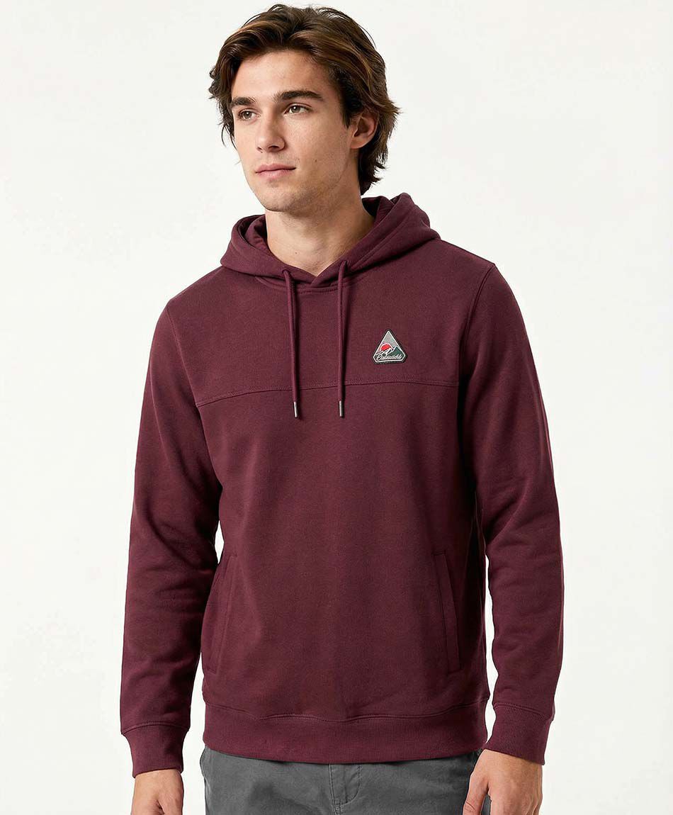 Poler&oacute;n hombre con capucha  colorado