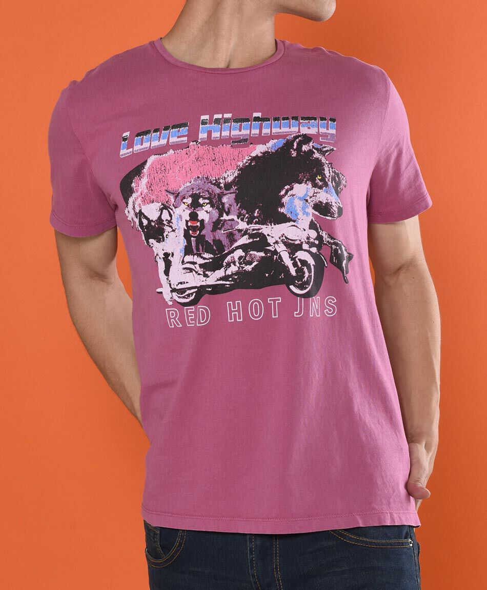 Polera manga corta cuello redondo