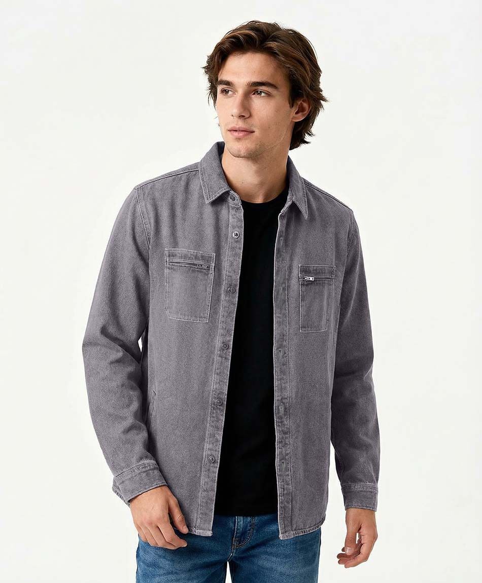Chaqueta hombre denim bolsillos