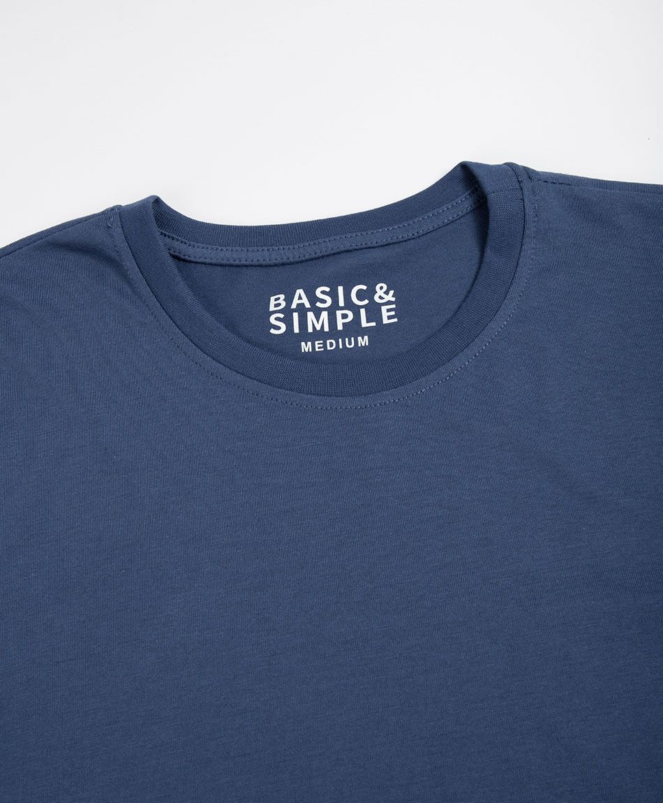 Polera hombre b&aacute;sica bordado manga