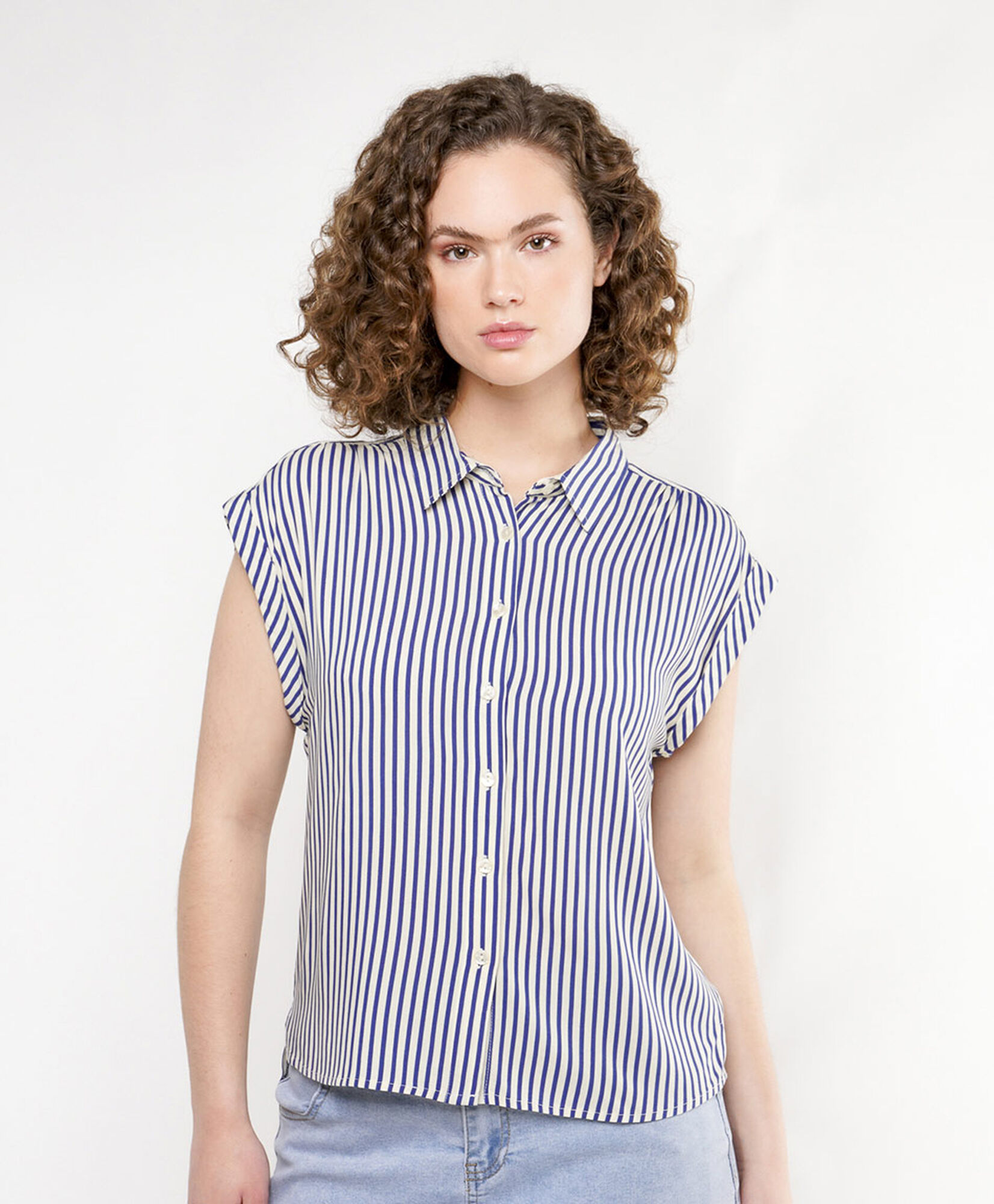 Blusa mujer listas mini manga Blusa mujer listas mini manga