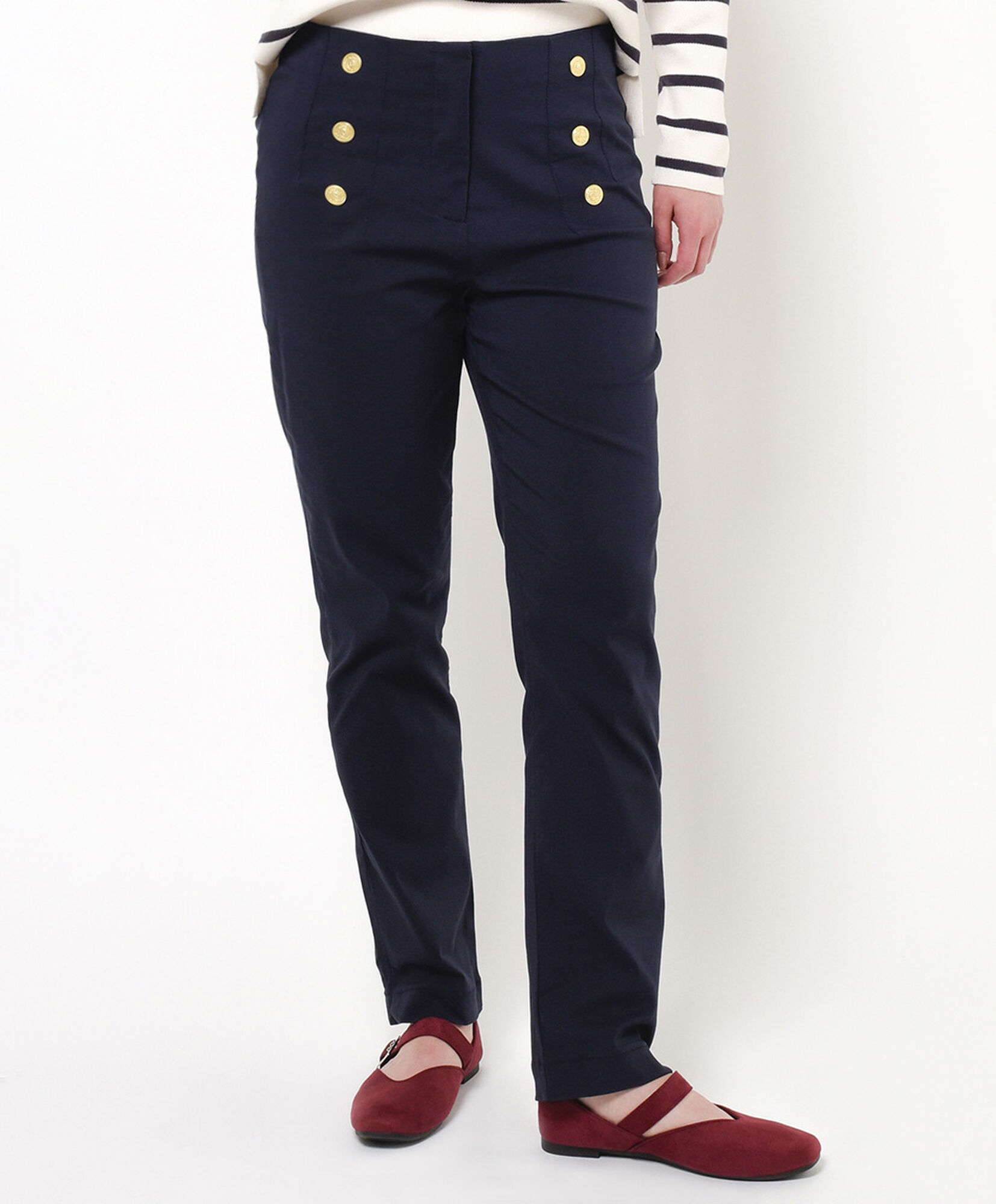 Pantalón mujer liso botones dorados Pantalón mujer liso botones dorados
