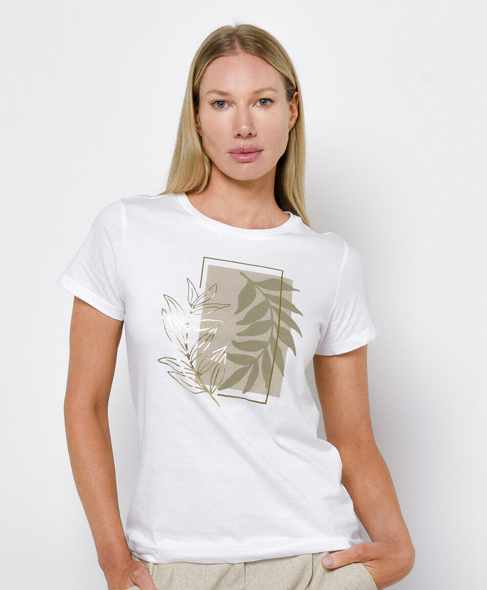 Polera mujer hojas brown